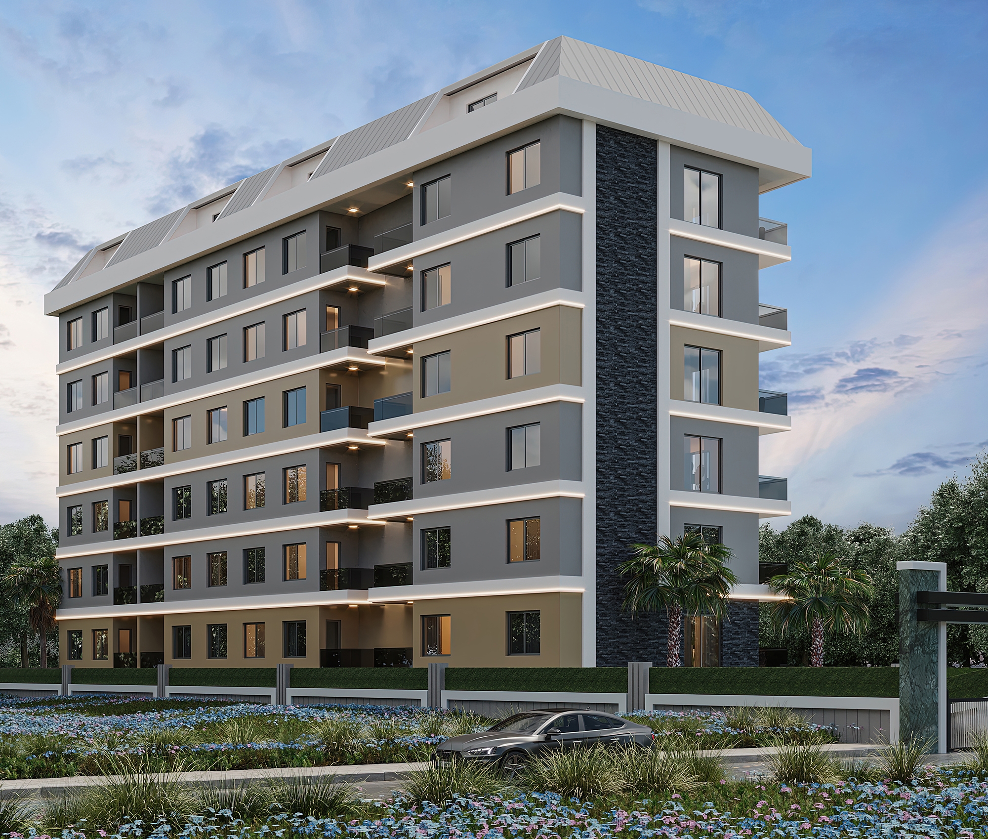 Luxury 1+1 Apartment with Mountain View in Mahmutlar, Alanya