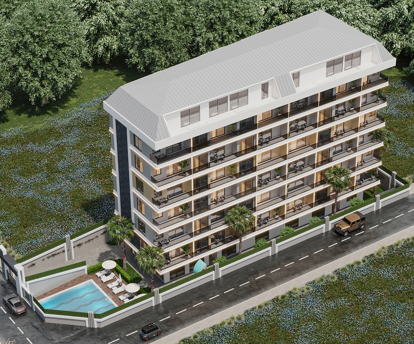 Luxury 1+1 Apartment with Mountain View in Mahmutlar, Alanya