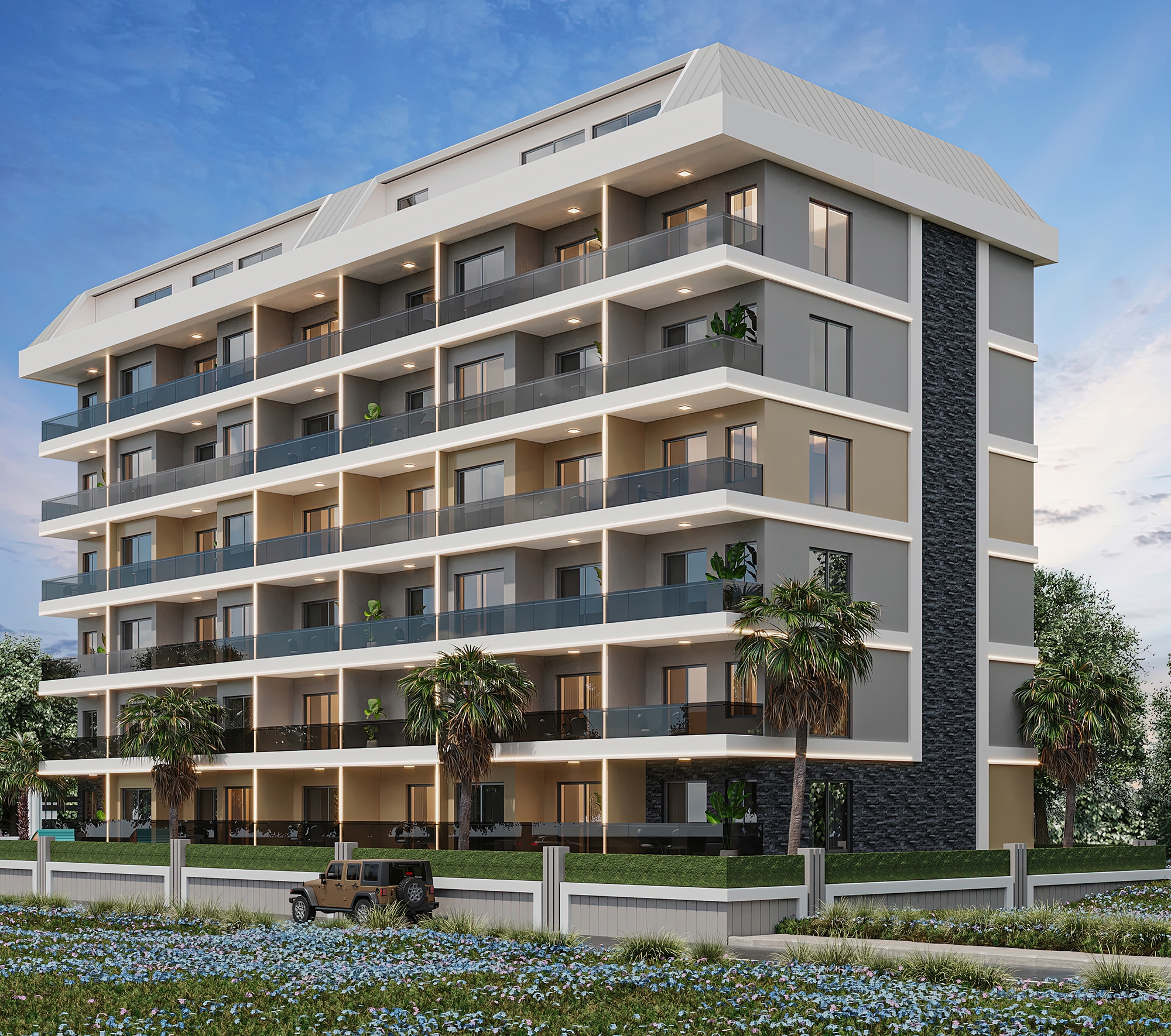 Luxury 2+1 Apartment with Mountain Views in Mahmutlar, Alanya