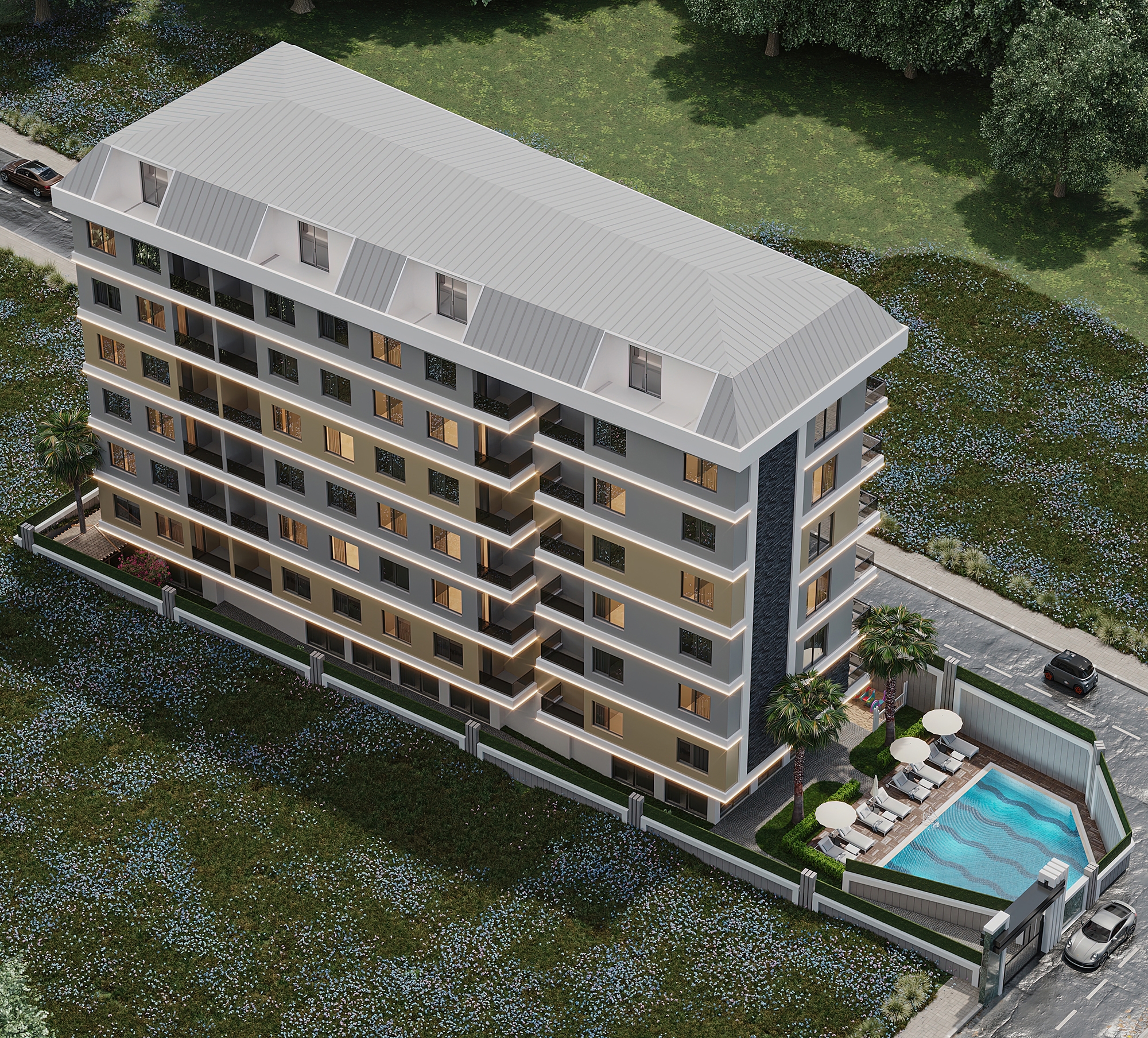 Luxury 2+1 Apartment with Mountain Views in Mahmutlar, Alanya