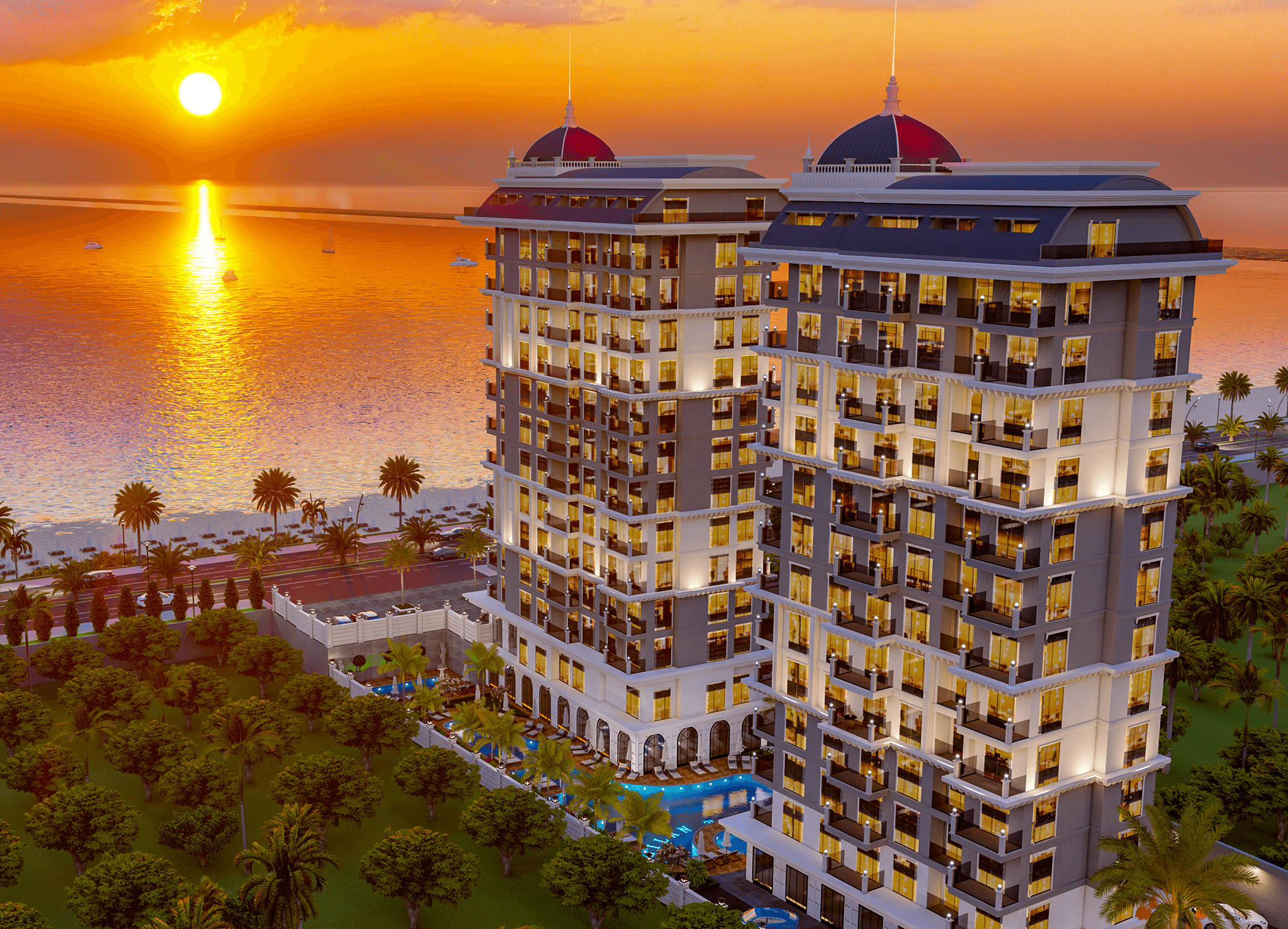 Luxuriöse 1+1 Gartenwohnung mit Meerblick, Alanya