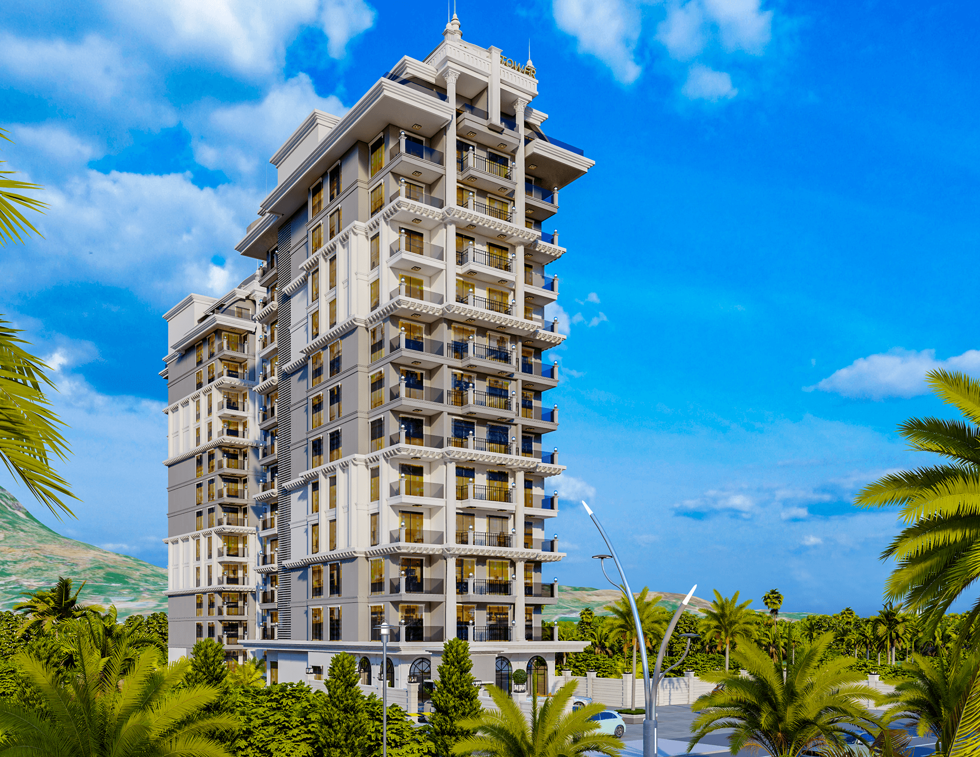 Luxuriöse 1+1 Gartenwohnung mit Meerblick, Alanya