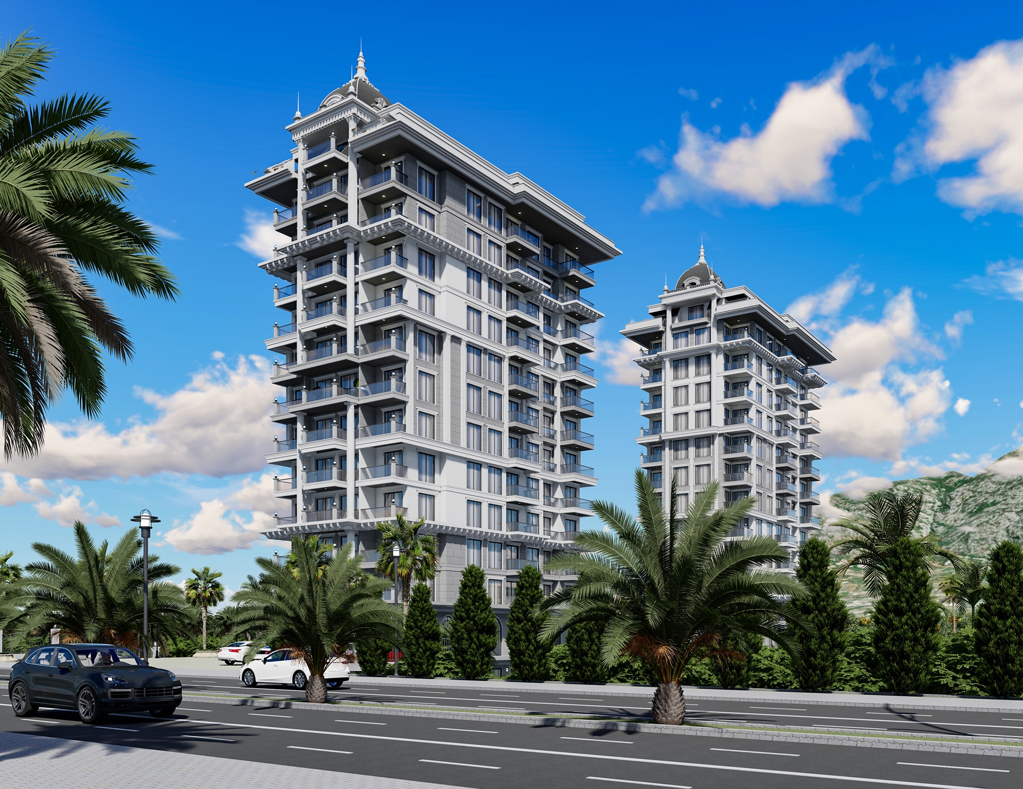 Luxuriöse 1+1 Gartenwohnung mit Meerblick, Alanya