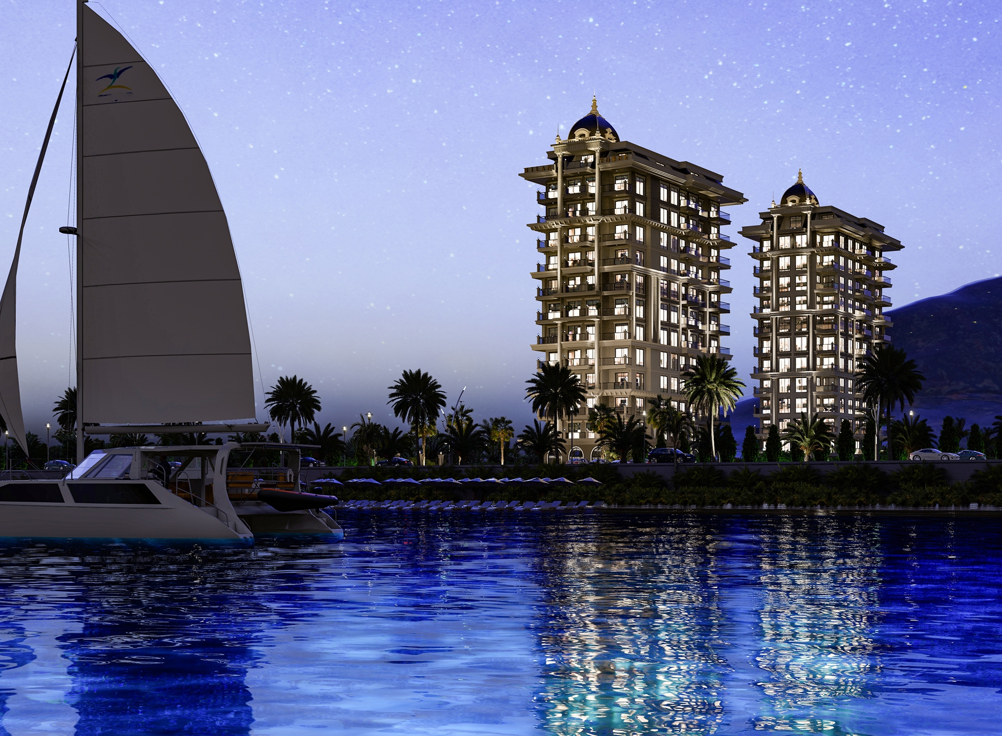 Luksus 3+1 Penthouse med Fantastisk Hav- og Borgudsigt i Mahmutlar, Alanya