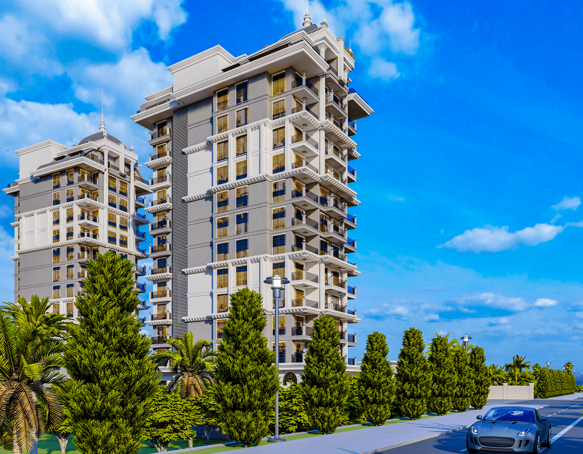 Luksus 3+1 Penthouse med Fantastisk Hav- og Borgudsigt i Mahmutlar, Alanya