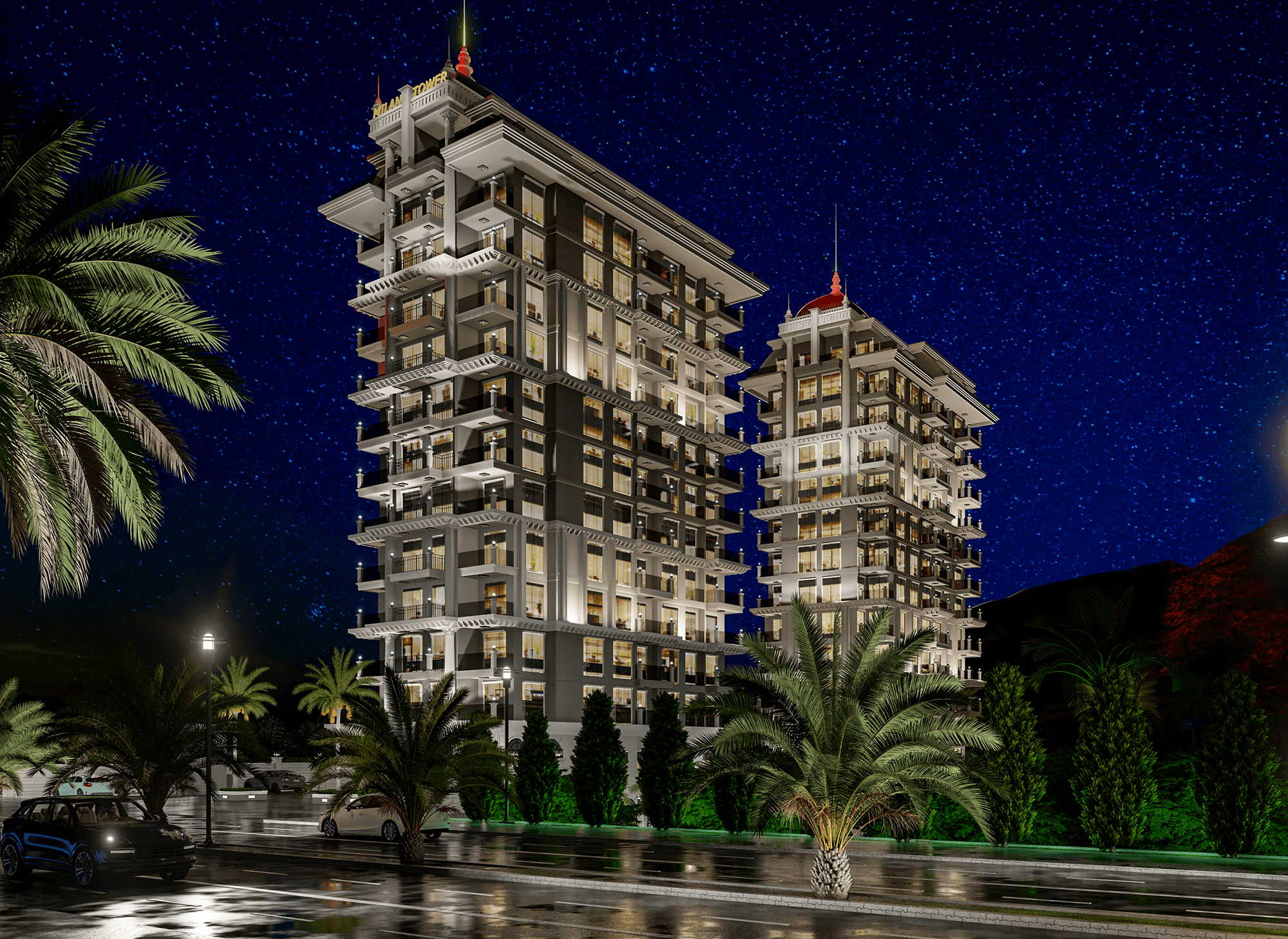Luksus 3+1 Penthouse med Fantastisk Hav- og Borgudsigt i Mahmutlar, Alanya