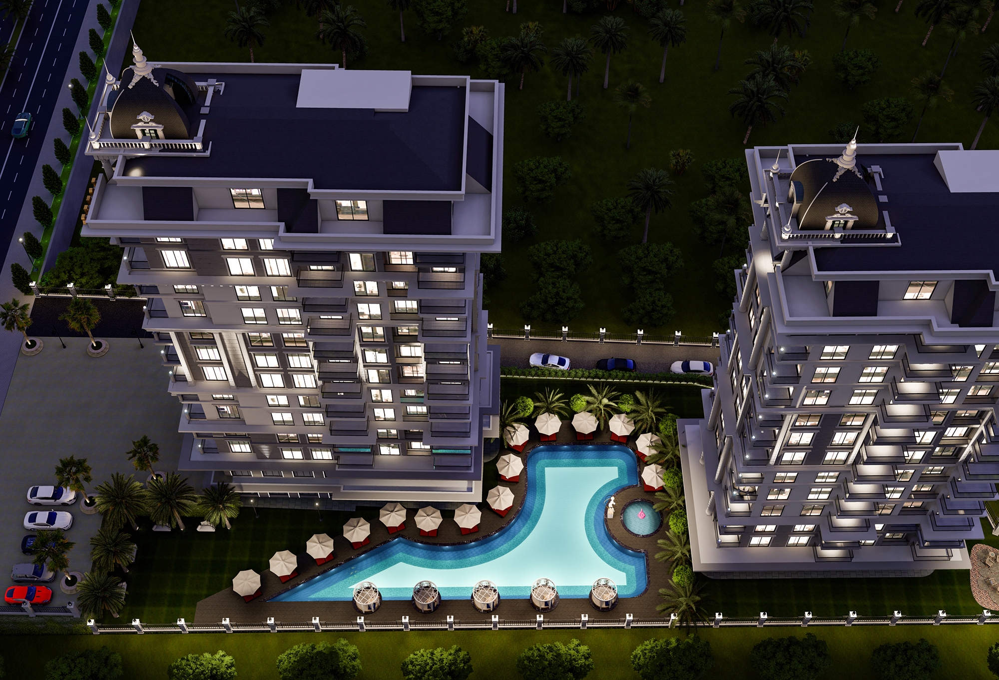 Luksus 3+1 Penthouse med Fantastisk Hav- og Borgudsigt i Mahmutlar, Alanya