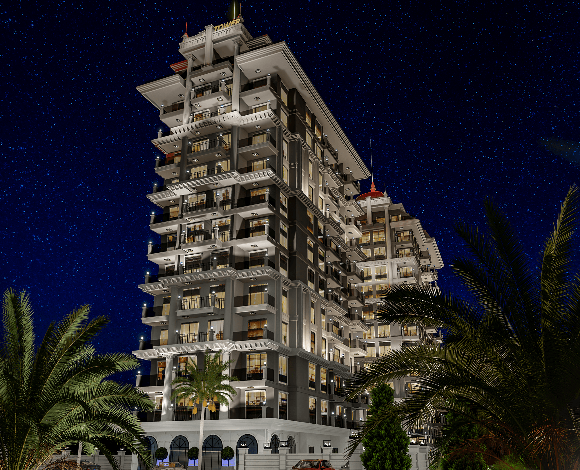 Luksus 3+1 Penthouse med Fantastisk Hav- og Borgudsigt i Mahmutlar, Alanya