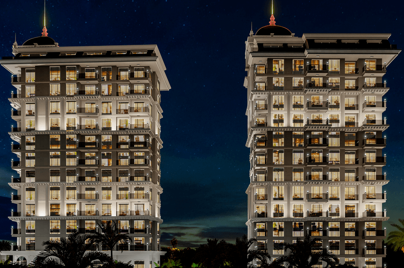 Luksus 3+1 Penthouse med Fantastisk Hav- og Borgudsigt i Mahmutlar, Alanya