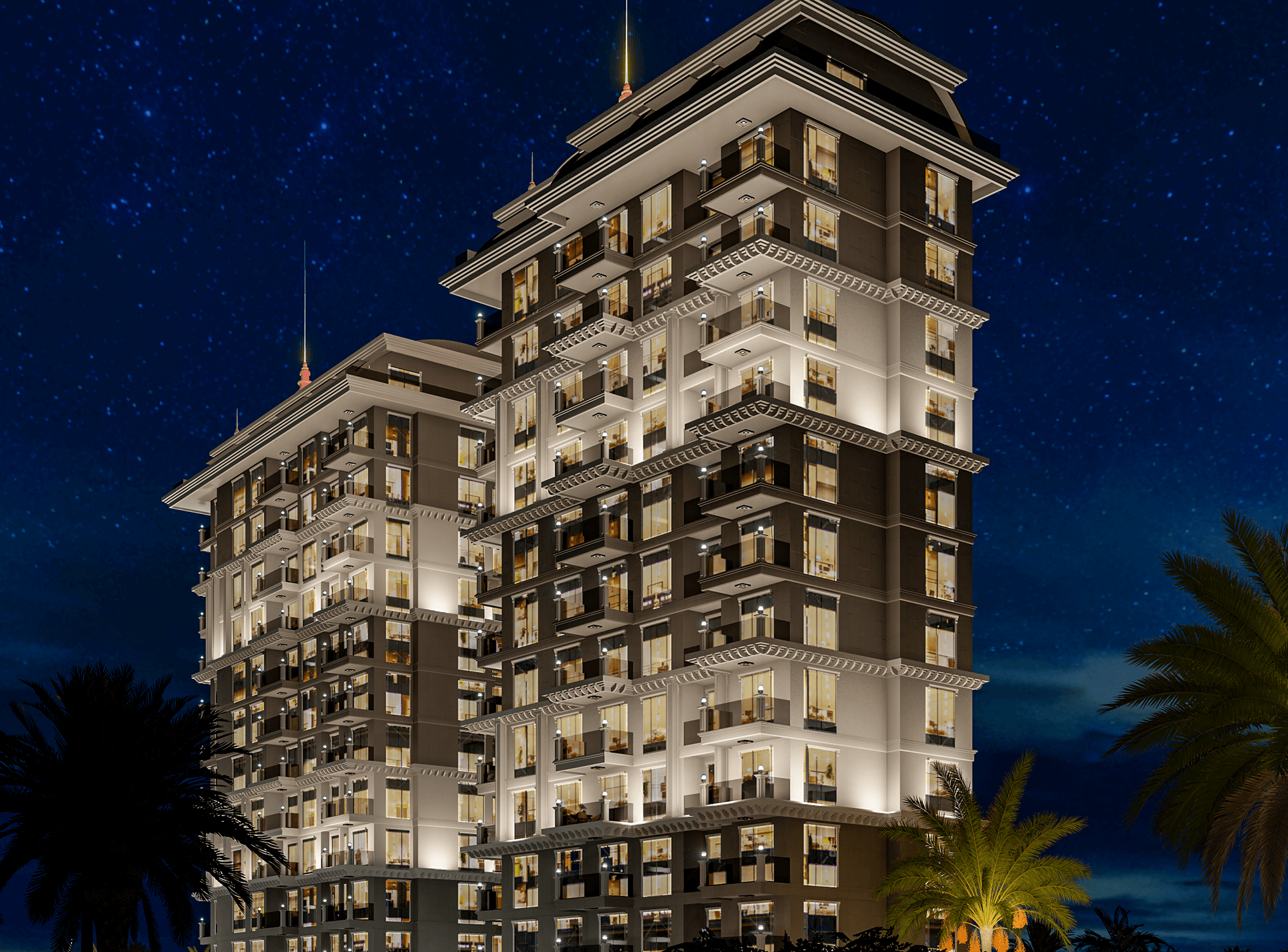 Luksus 3+1 Penthouse med Fantastisk Hav- og Borgudsigt i Mahmutlar, Alanya