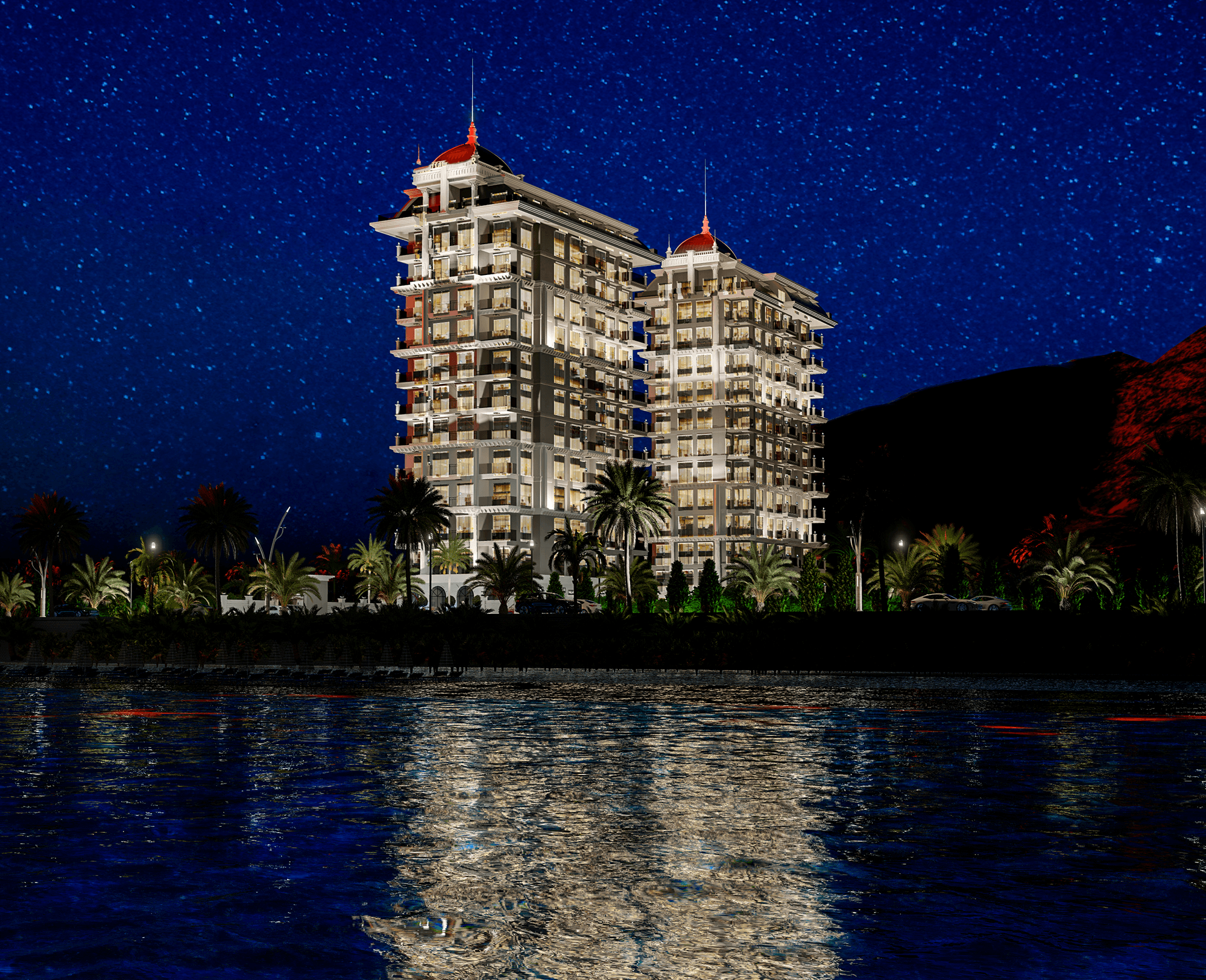 Luksus 3+1 Penthouse med Fantastisk Hav- og Borgudsigt i Mahmutlar, Alanya