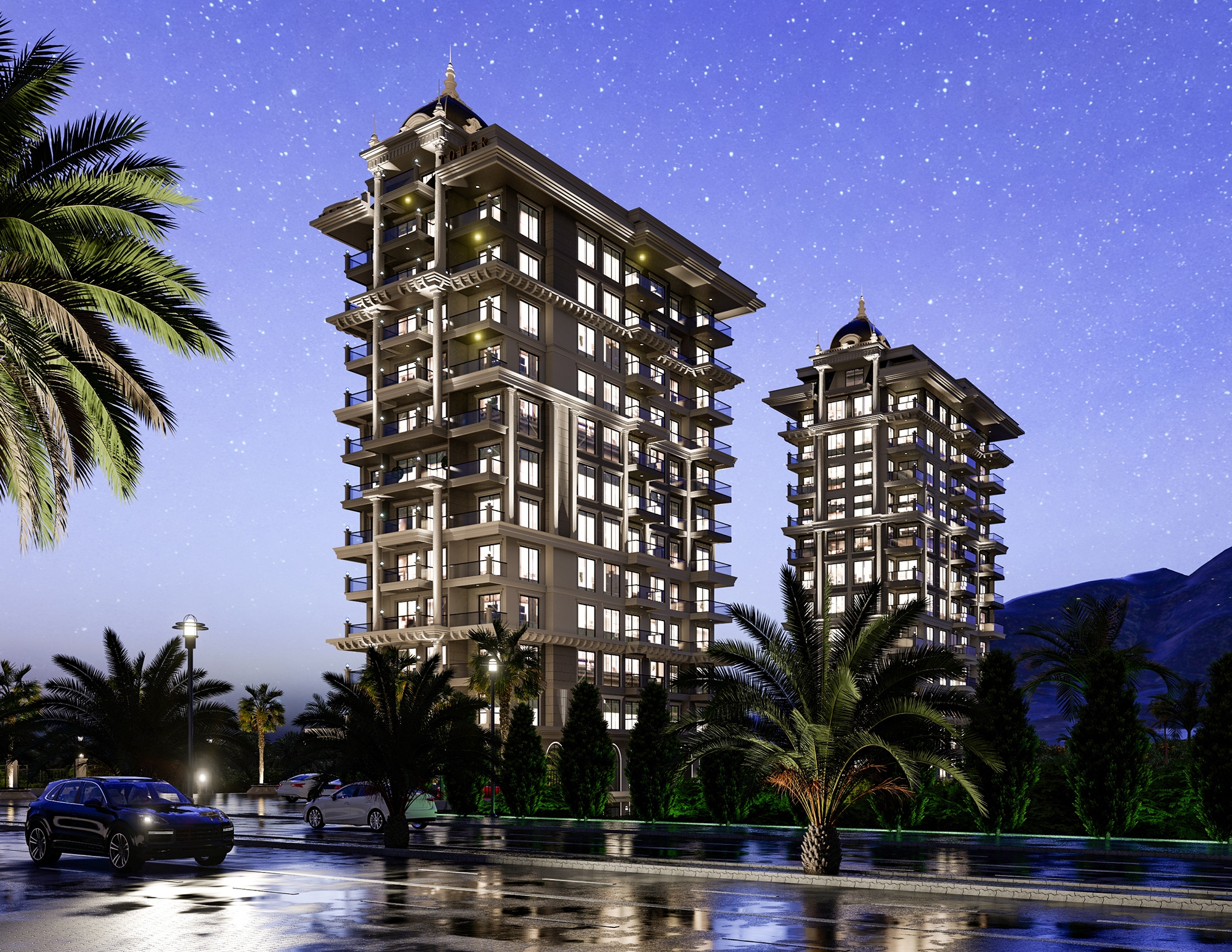 Luksus 3+1 Penthouse med Fantastisk Hav- og Borgudsigt i Mahmutlar, Alanya