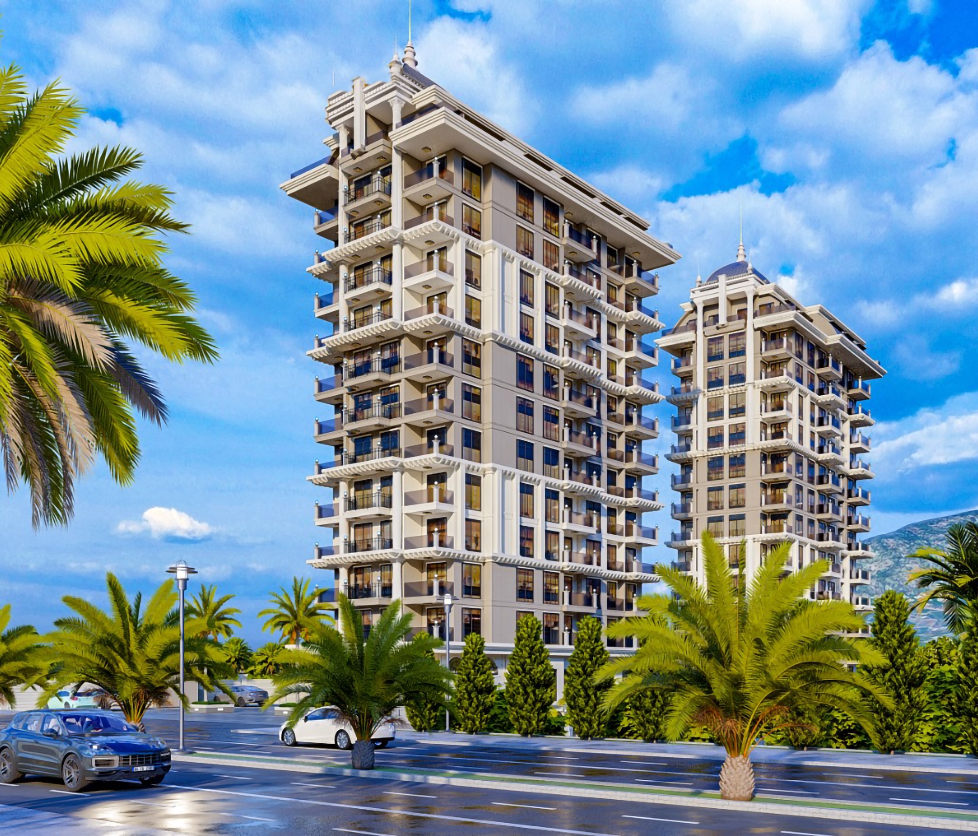 Luksus 3+1 Penthouse med Fantastisk Hav- og Borgudsigt i Mahmutlar, Alanya