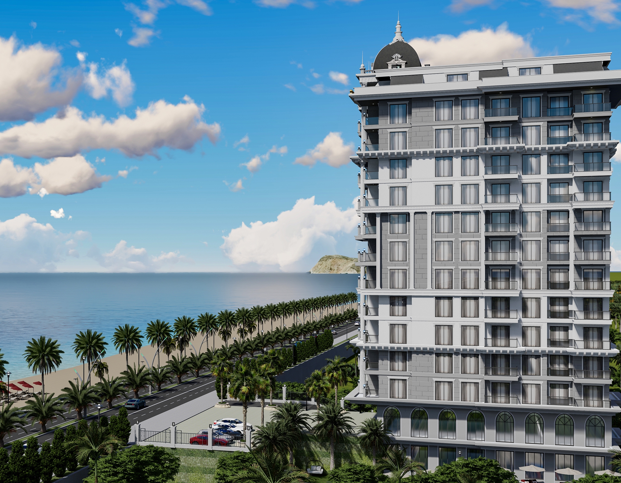 Luksus 3+1 Penthouse med Fantastisk Hav- og Borgudsigt i Mahmutlar, Alanya