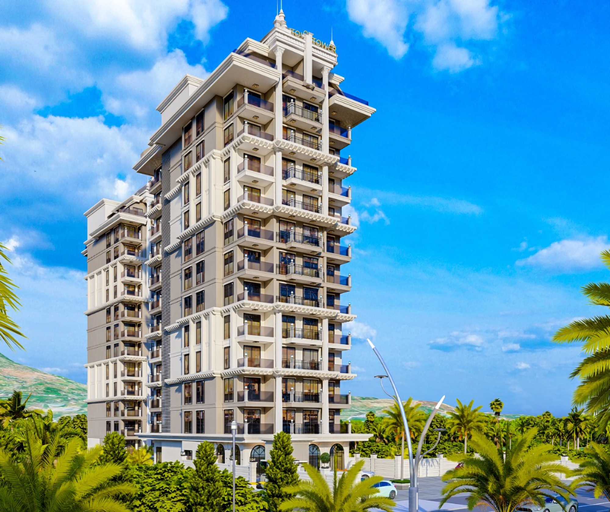 Luksus 3+1 Penthouse med Fantastisk Hav- og Borgudsigt i Mahmutlar, Alanya