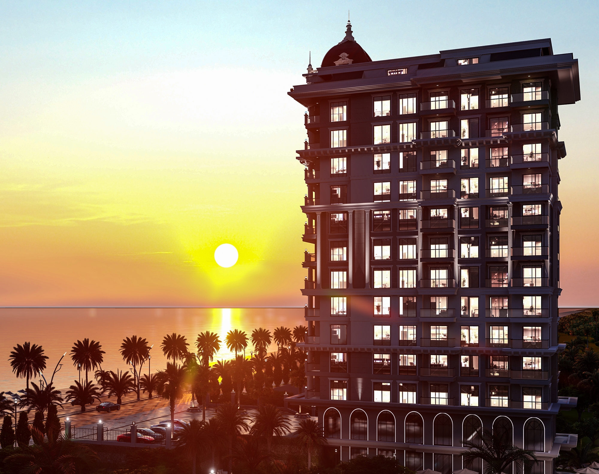 Luksus 3+1 Penthouse med Fantastisk Hav- og Borgudsigt i Mahmutlar, Alanya