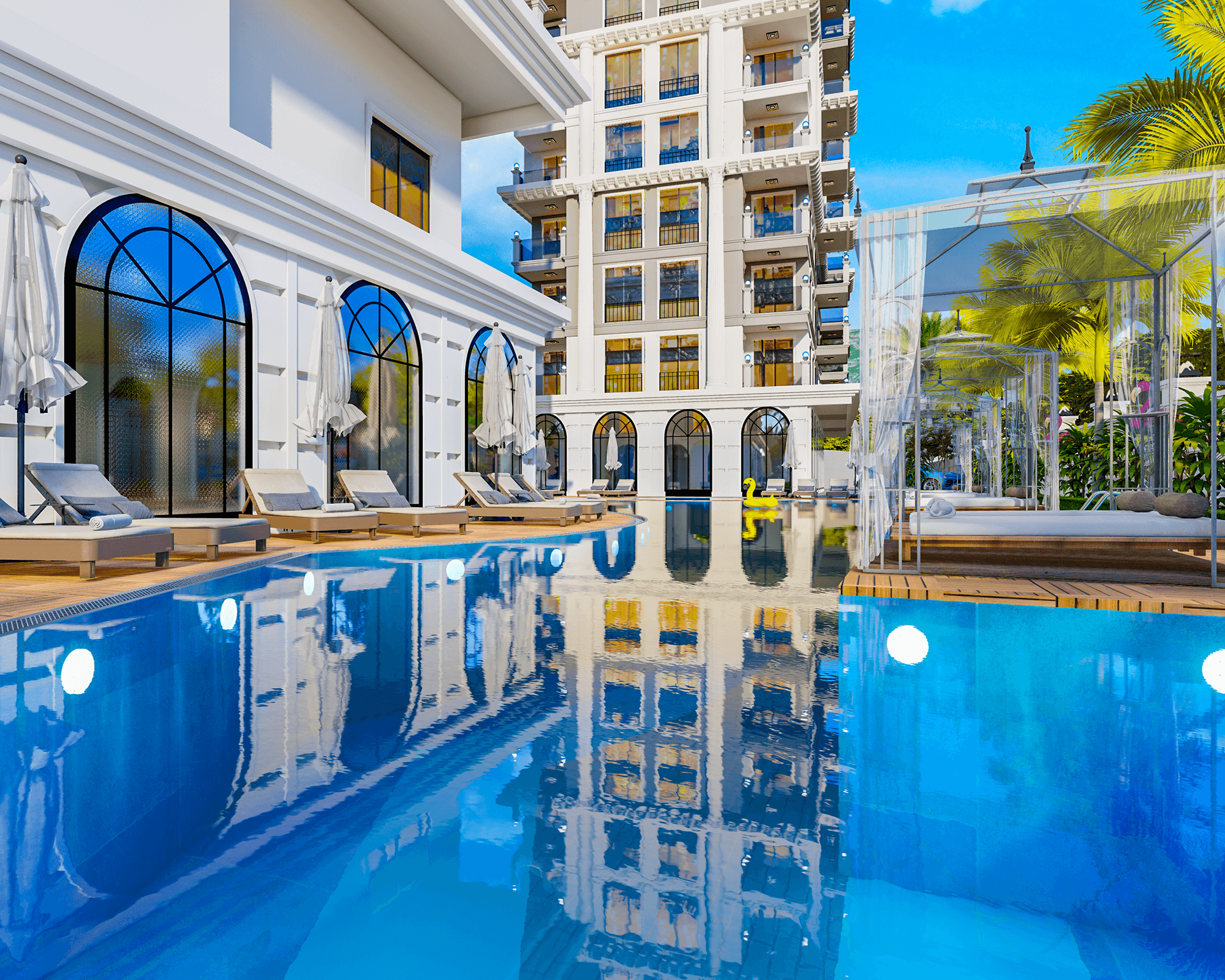 Luksus 3+1 Penthouse med Fantastisk Hav- og Borgudsigt i Mahmutlar, Alanya