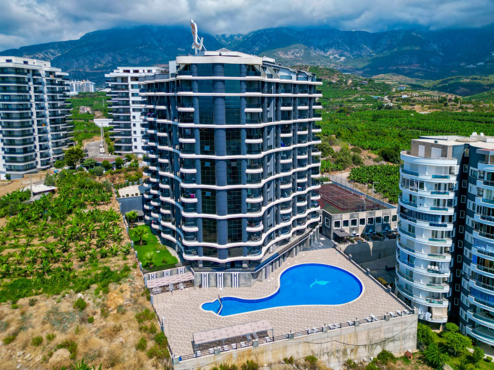 Luksus 2+1 Lejlighed med Hav- og Bjergudsigt, Alanya