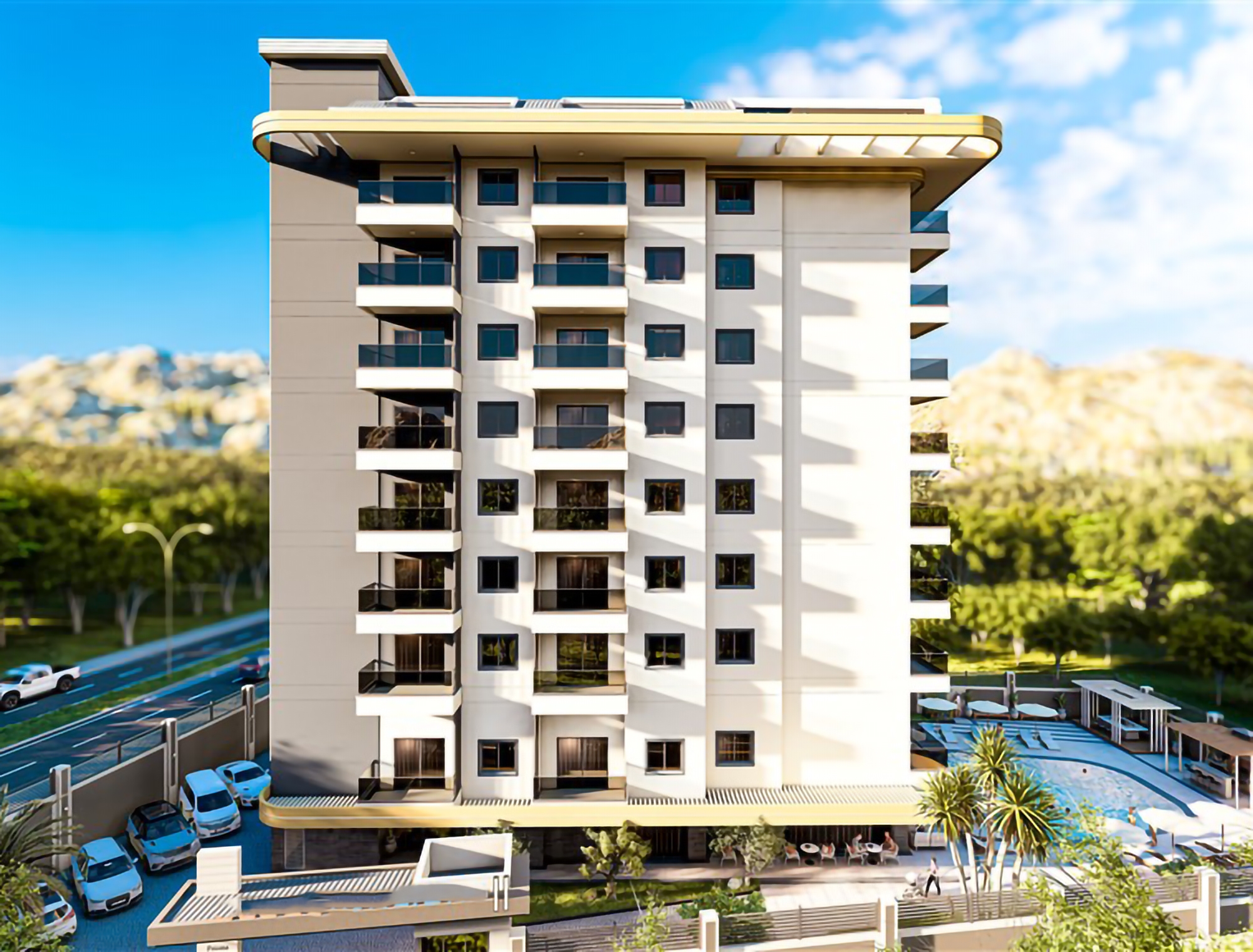 Luxury 2+1 Apartment with Pool and Fitness Facilities in Mahmutlar, Alanya