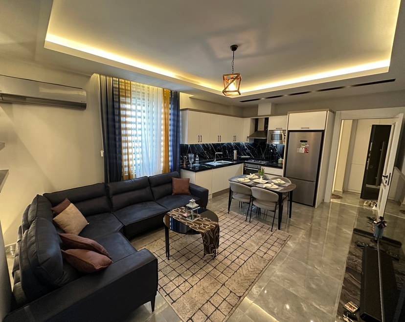 Moderne 1+1 leilighet med fjellutsikt, Alanya