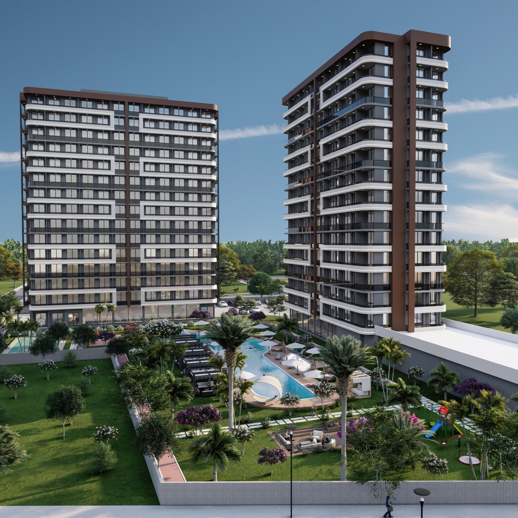 Luxuriöses 1+1 Apartment mit Meerblick und Bergblick, MERSIN