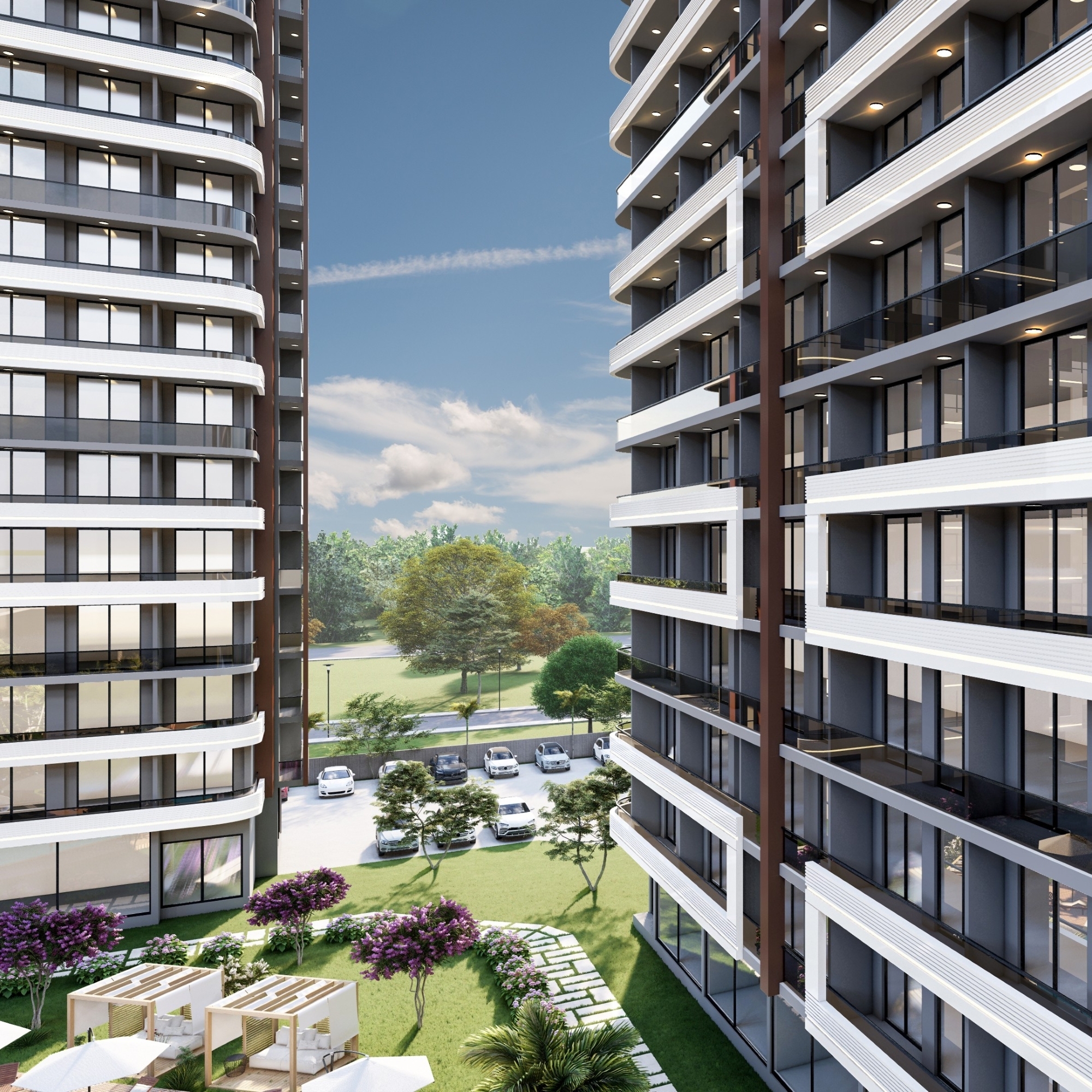 Luxuriöses 1+1 Apartment mit Meerblick und Bergblick, MERSIN