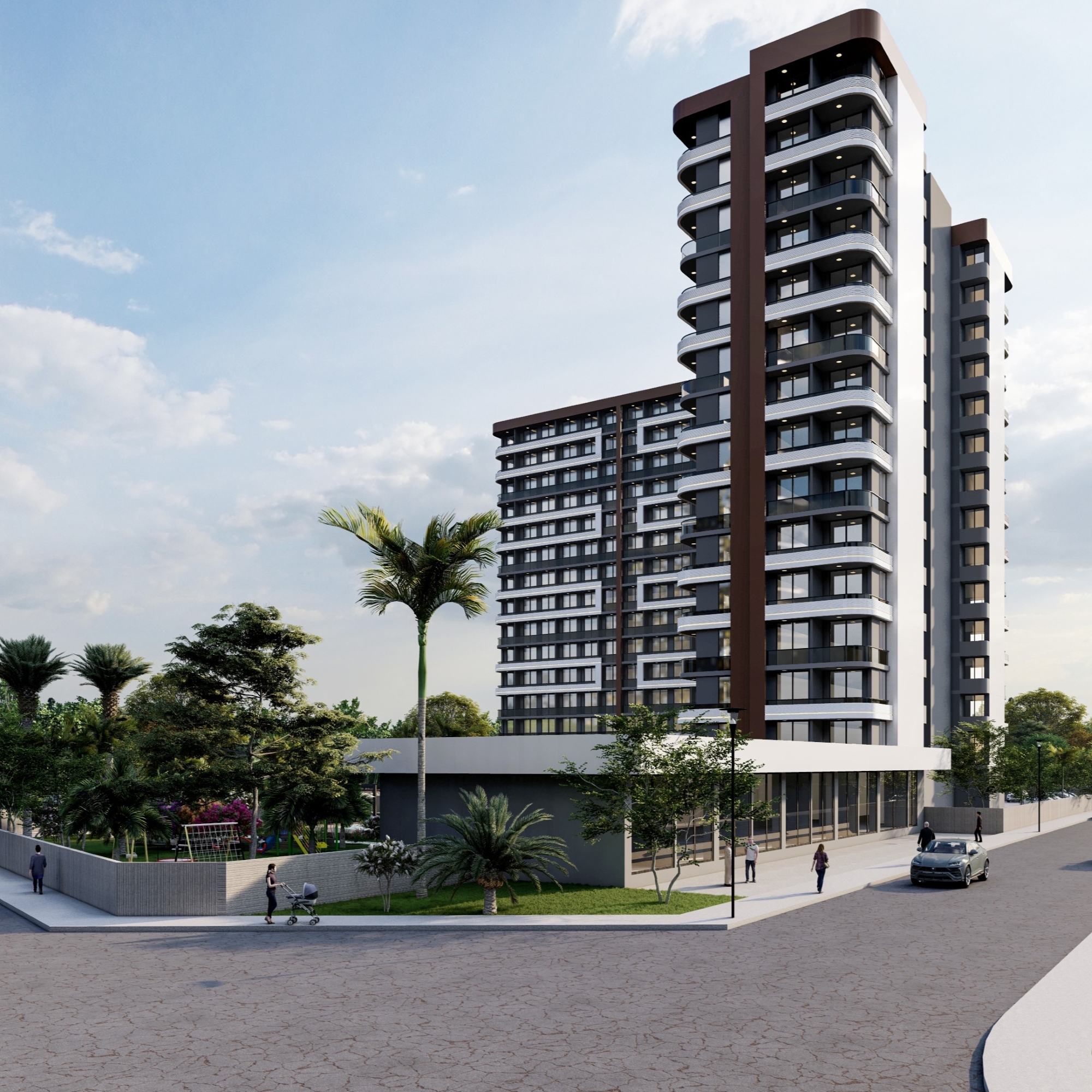 Luxuriöses 1+1 Apartment mit Meerblick und Bergblick, MERSIN