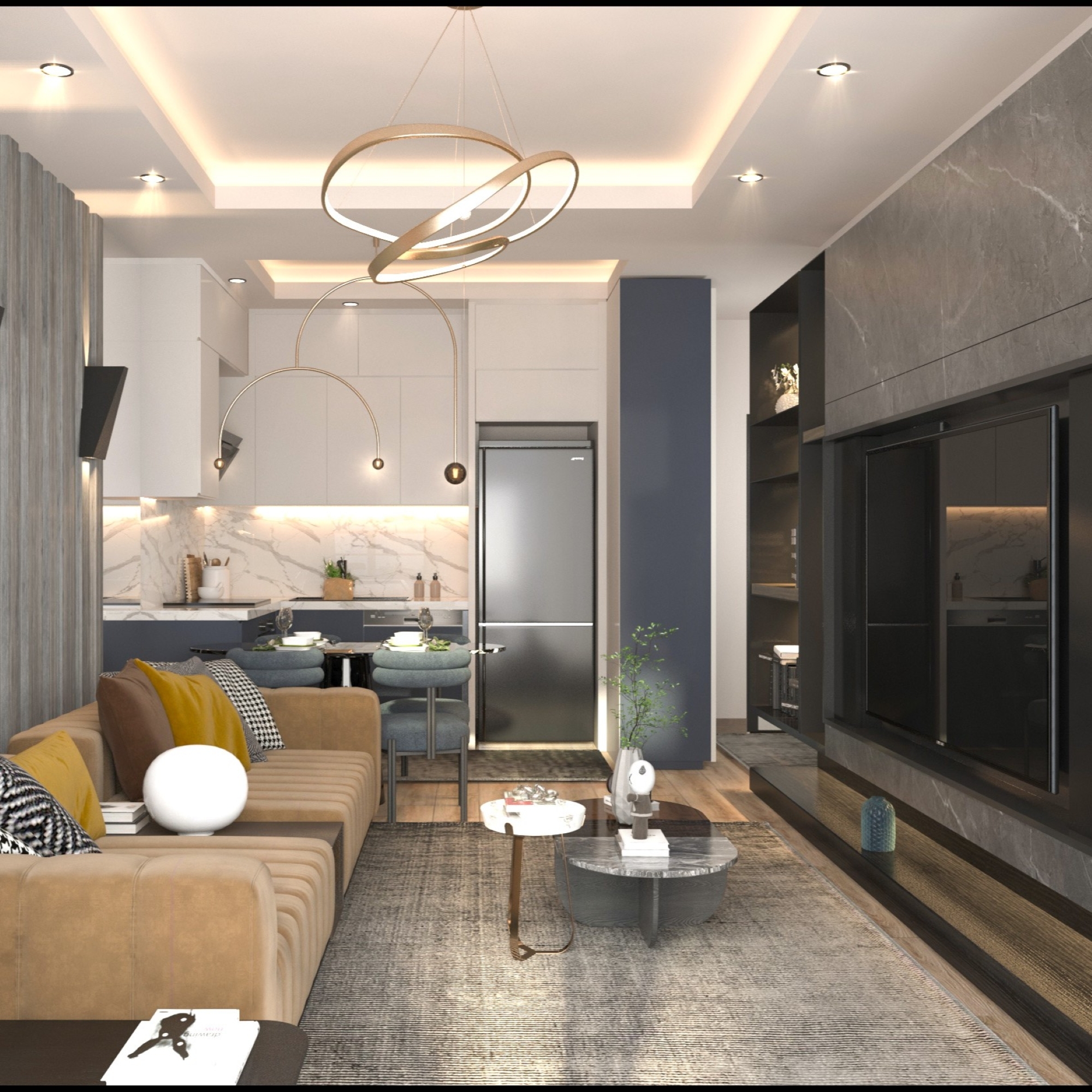 Luxuriöses 1+1 Apartment mit Meerblick und Bergblick, MERSIN