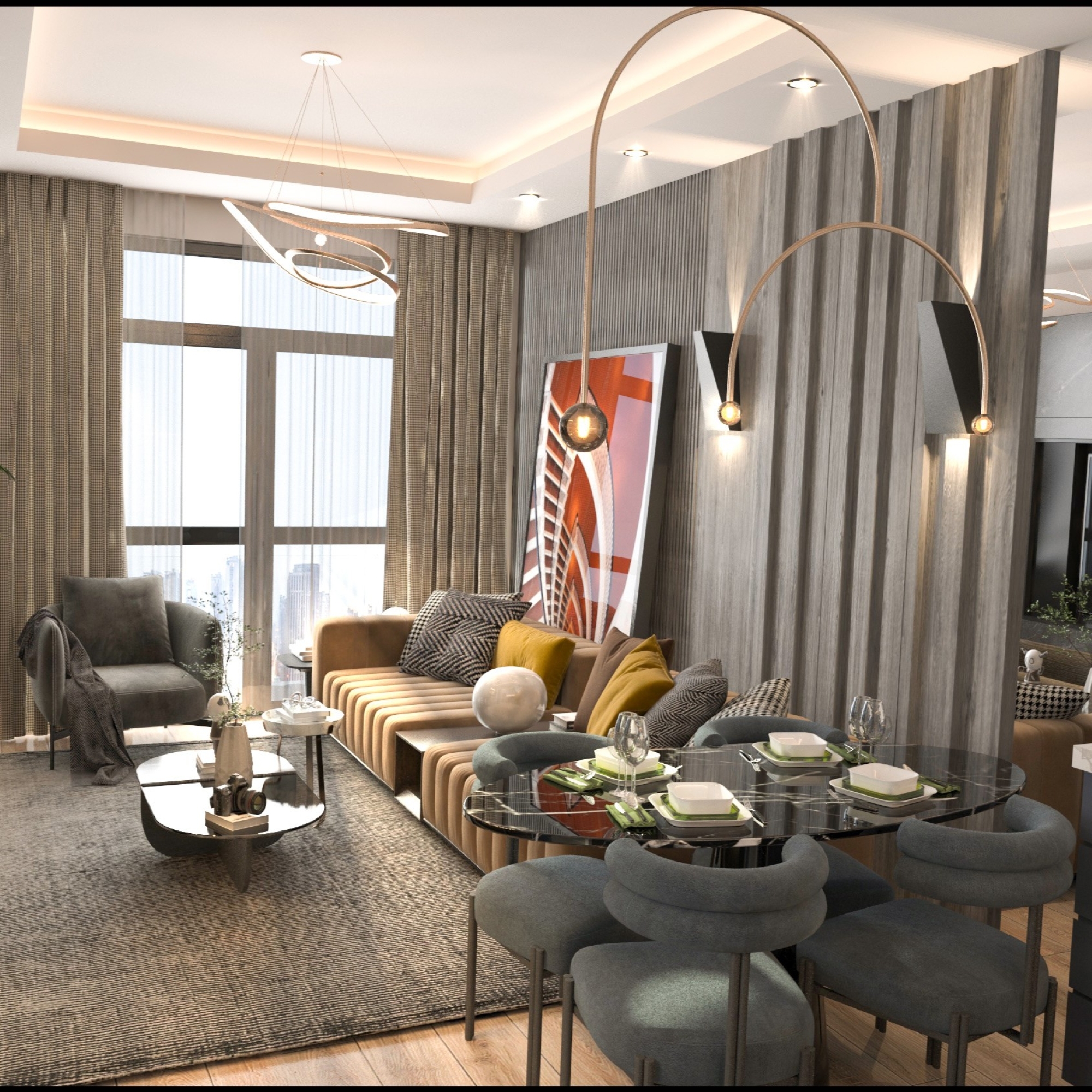 Luxuriöses 1+1 Apartment mit Meerblick und Bergblick, MERSIN