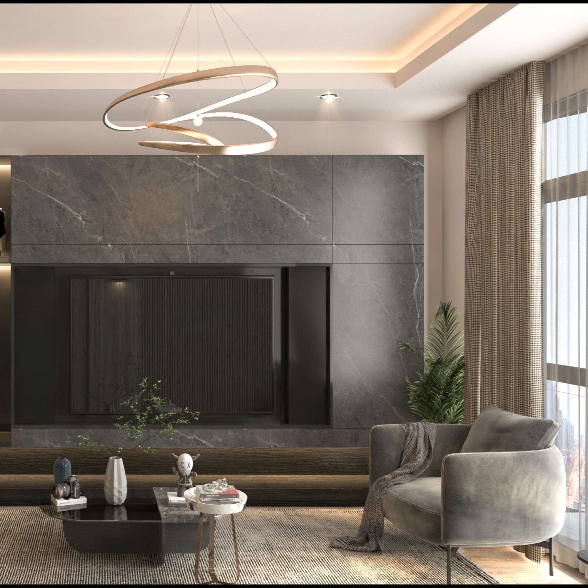 Luxuriöses 1+1 Apartment mit Meerblick und Bergblick, MERSIN