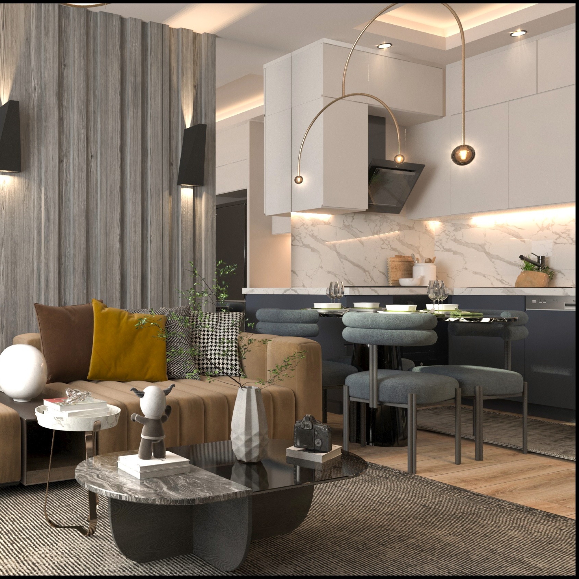 Luxuriöses 1+1 Apartment mit Meerblick und Bergblick, MERSIN