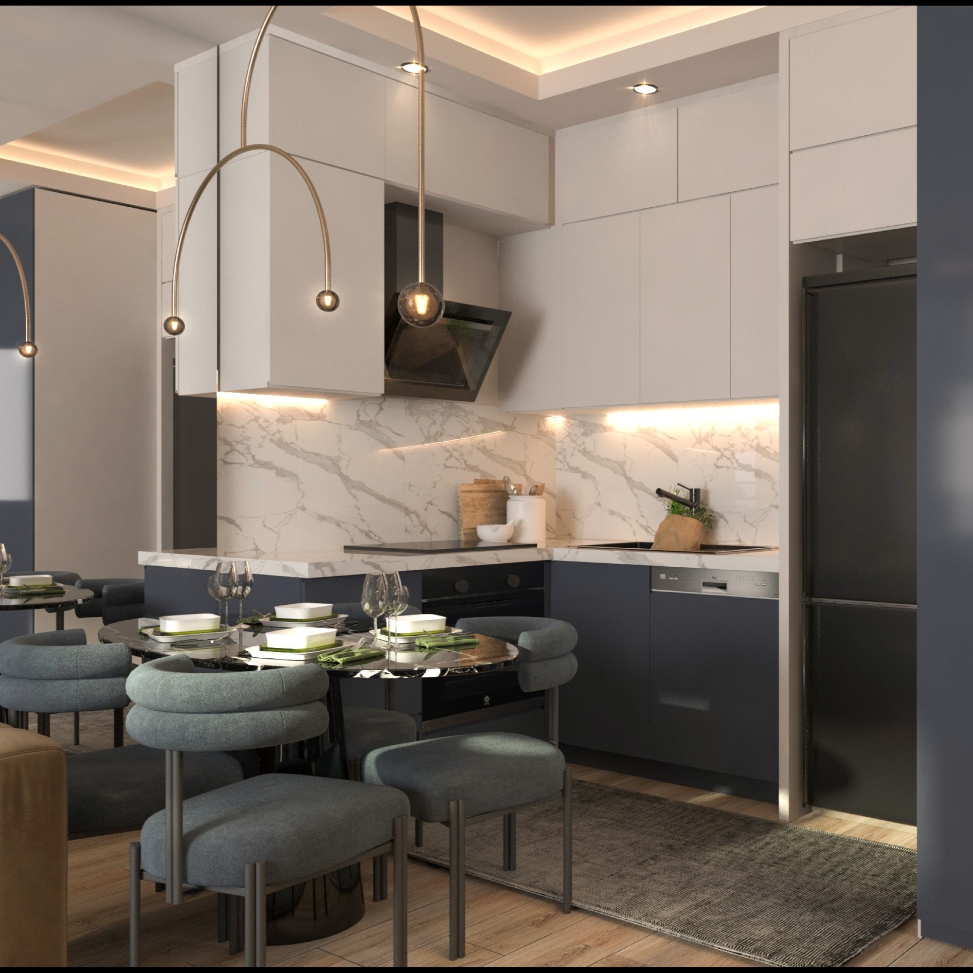 Luxuriöses 1+1 Apartment mit Meerblick und Bergblick, MERSIN