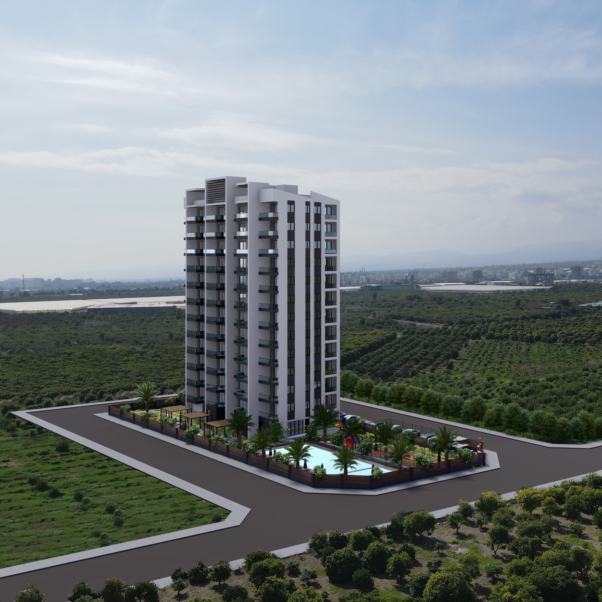 Luxuriöse 1+1 Wohnung mit Meerblick und Bergblick, Mersin-Çeşmeli