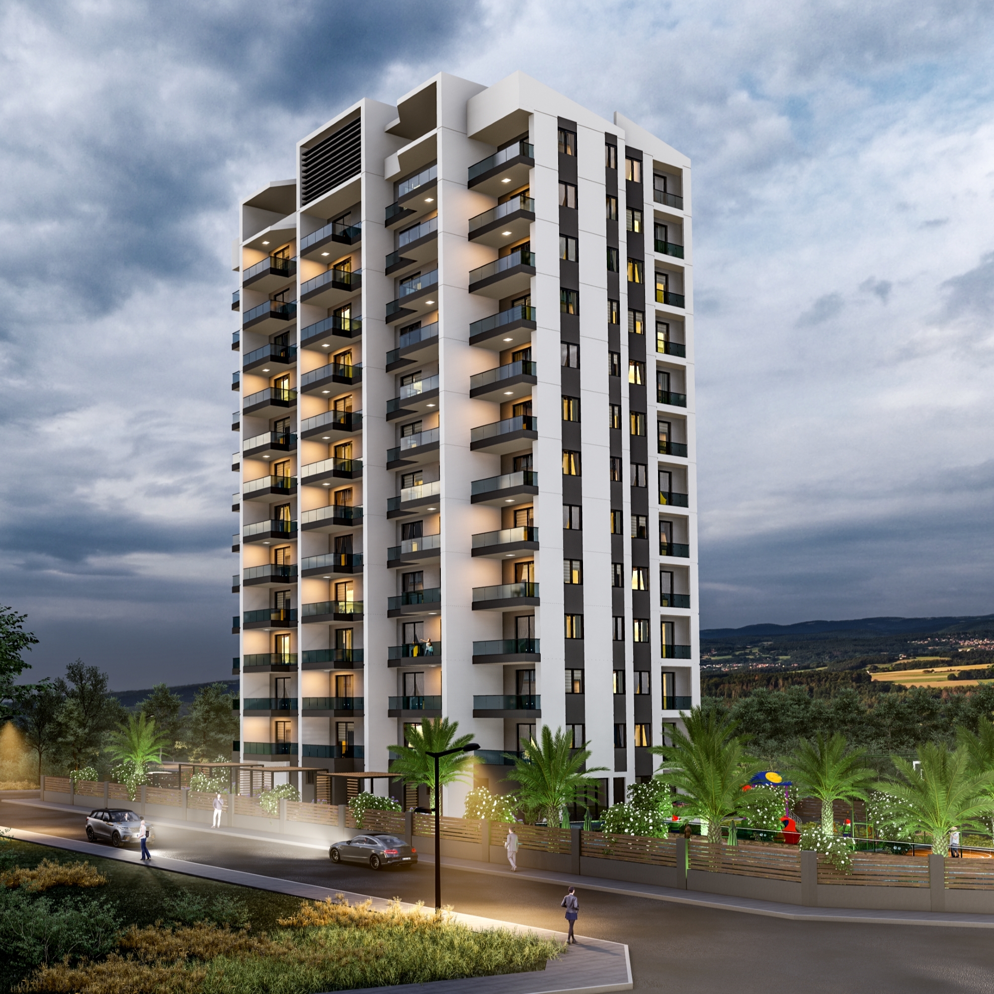 Luxuriöse 1+1 Wohnung mit Meerblick und Bergblick, Mersin-Çeşmeli