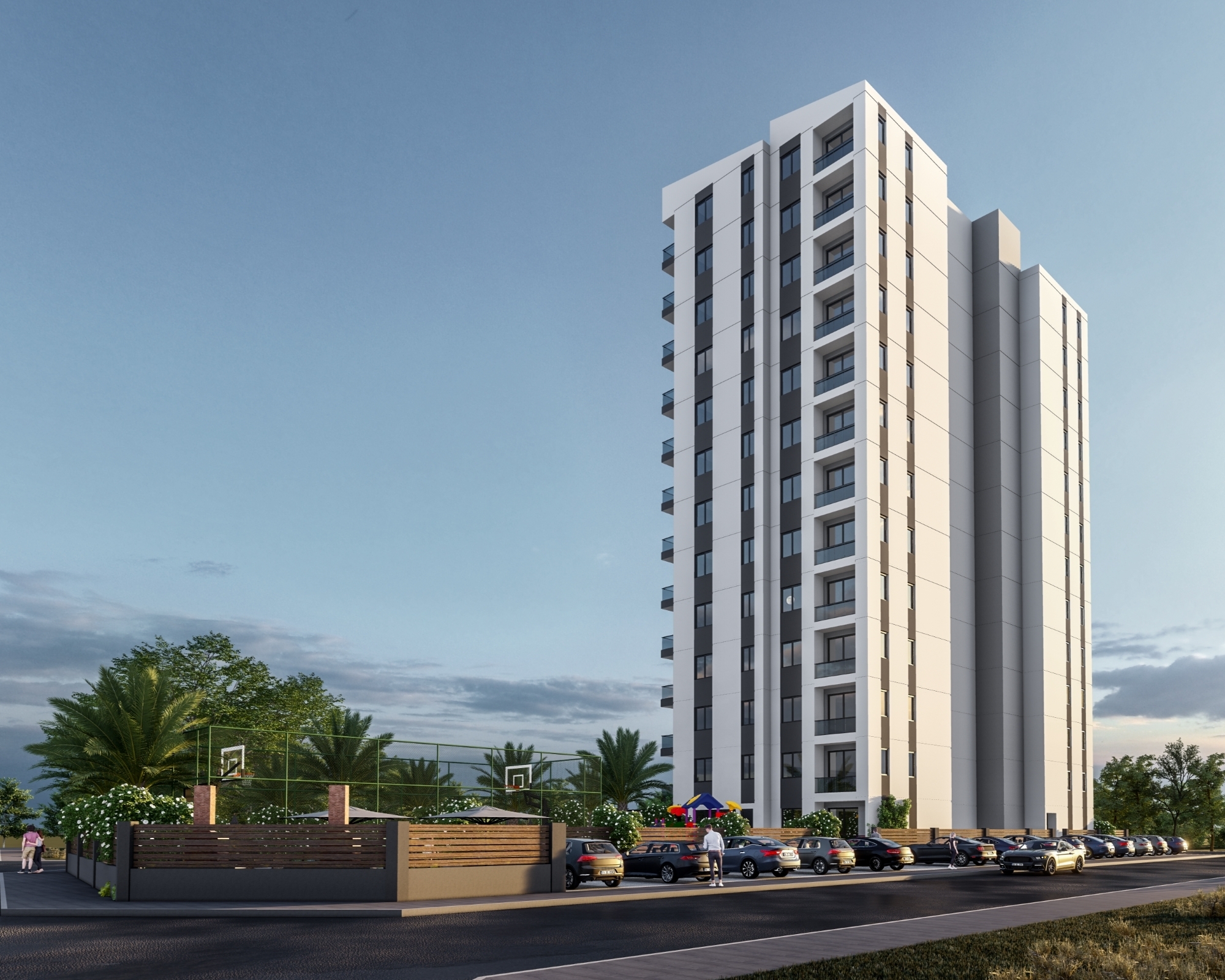 Luxuriöse 1+1 Wohnung mit Meerblick und Bergblick, Mersin-Çeşmeli