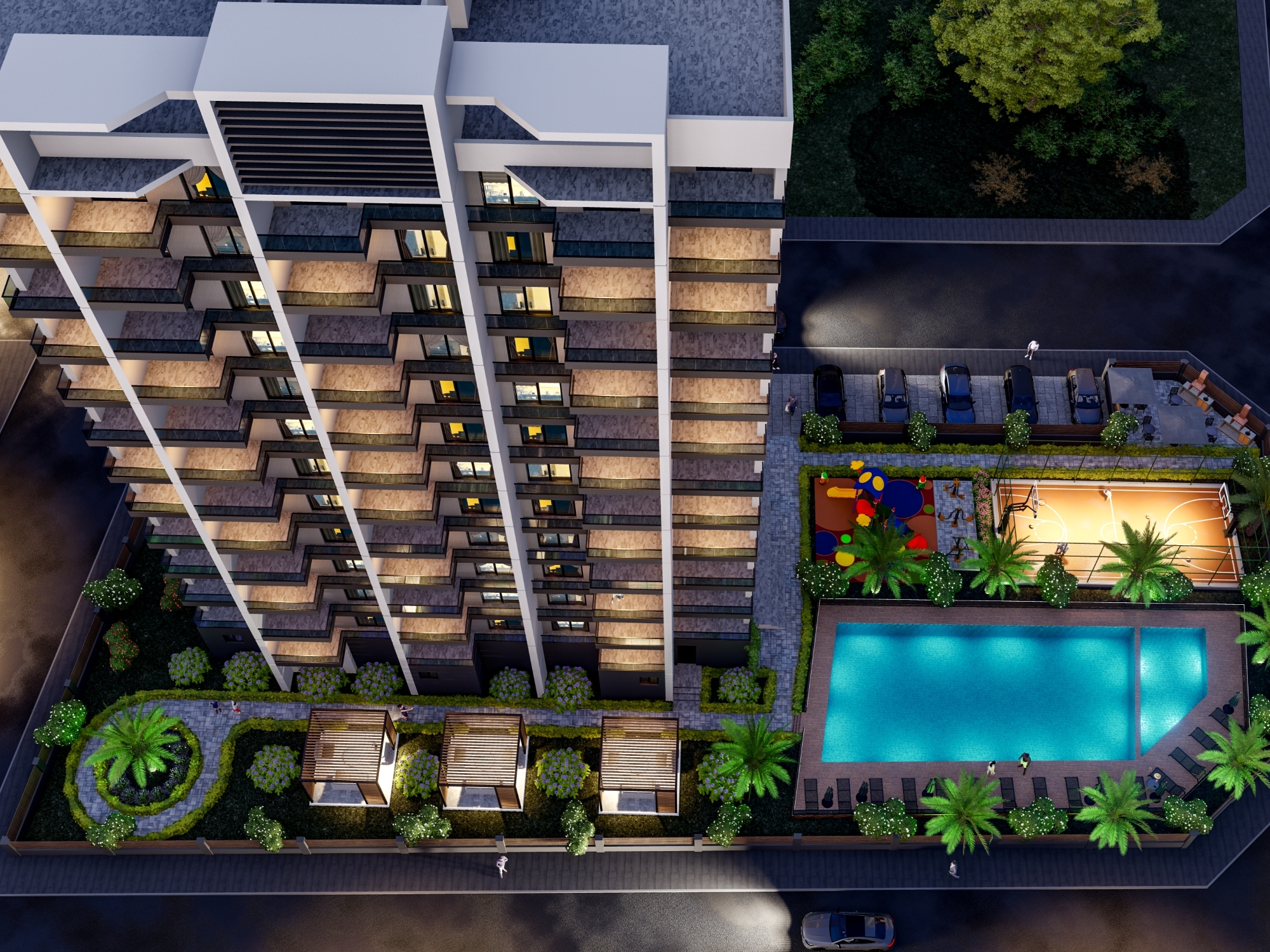 Luxuriöse 1+1 Wohnung mit Meerblick und Bergblick, Mersin-Çeşmeli