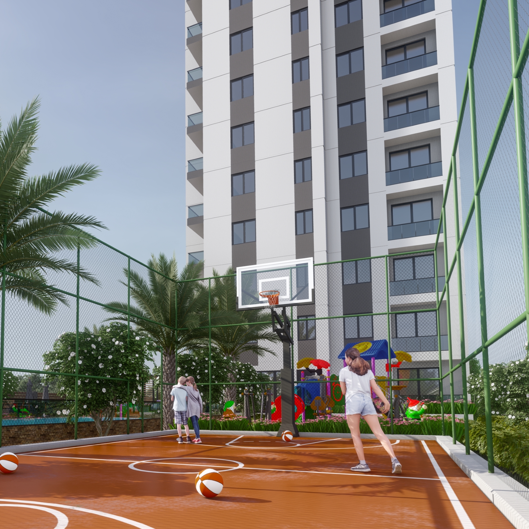 Luxuriöse 1+1 Wohnung mit Meerblick und Bergblick, Mersin-Çeşmeli