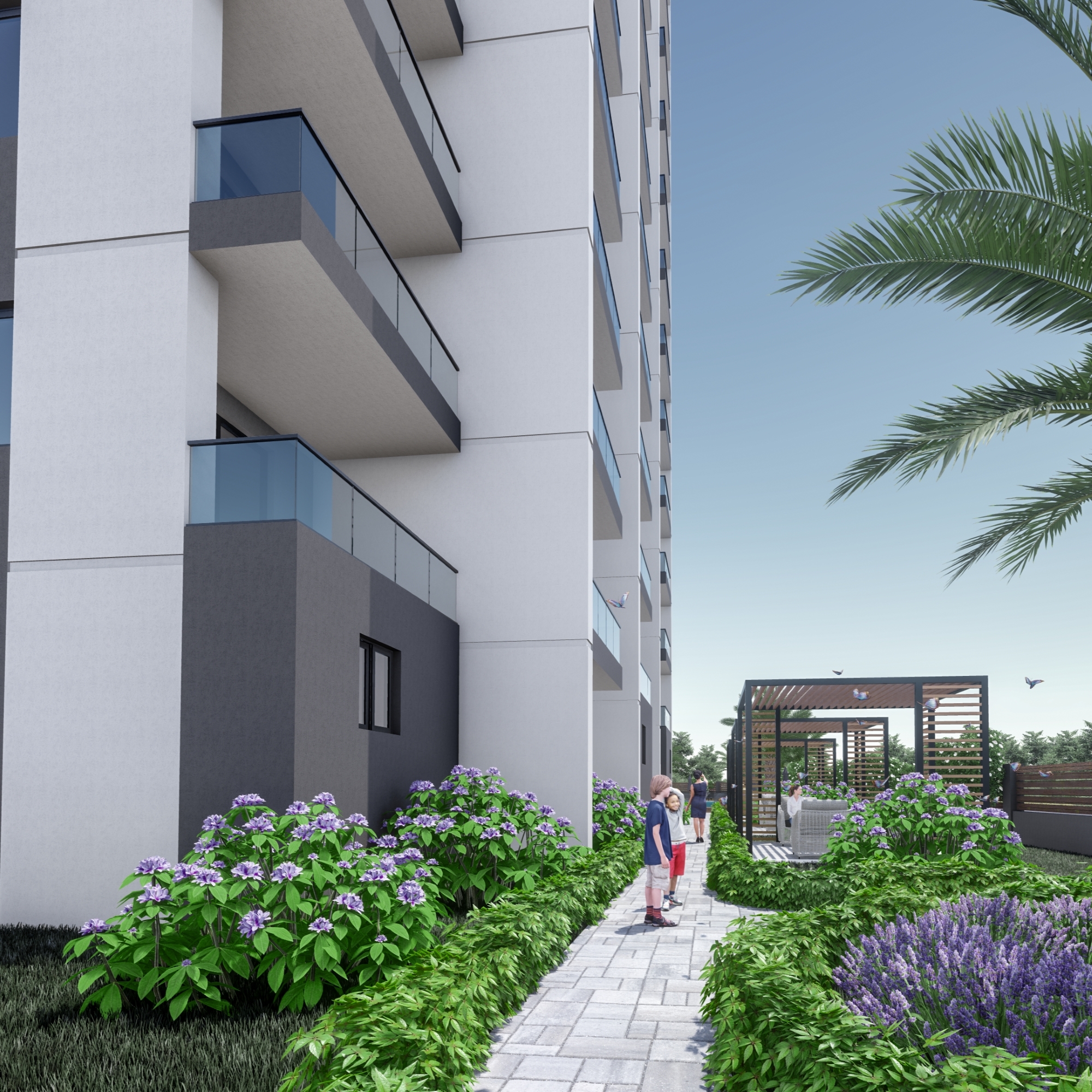 Luxuriöse 1+1 Wohnung mit Meerblick und Bergblick, Mersin-Çeşmeli