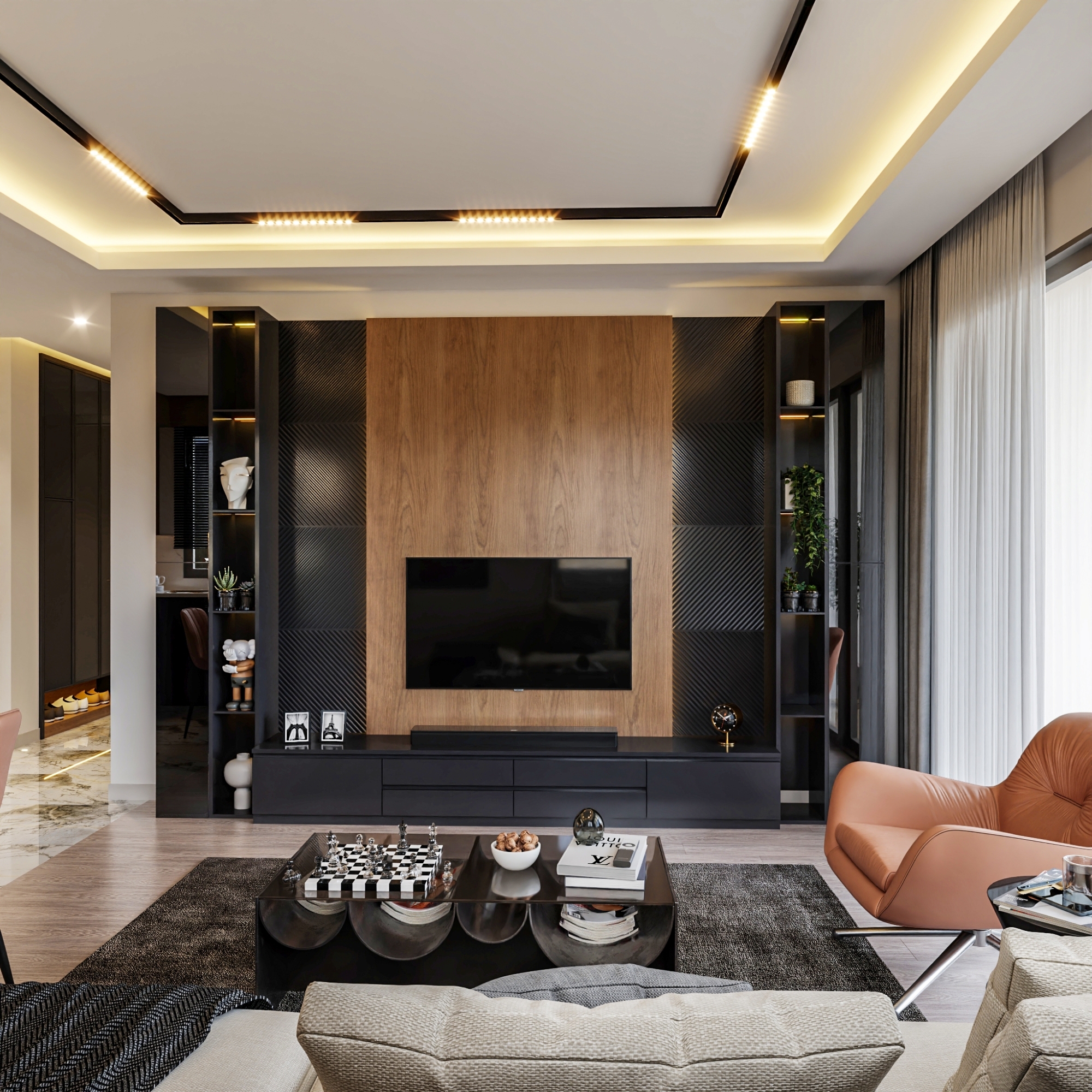 Luxuriöse 1+1 Wohnung mit Meerblick und Bergblick, Mersin-Çeşmeli