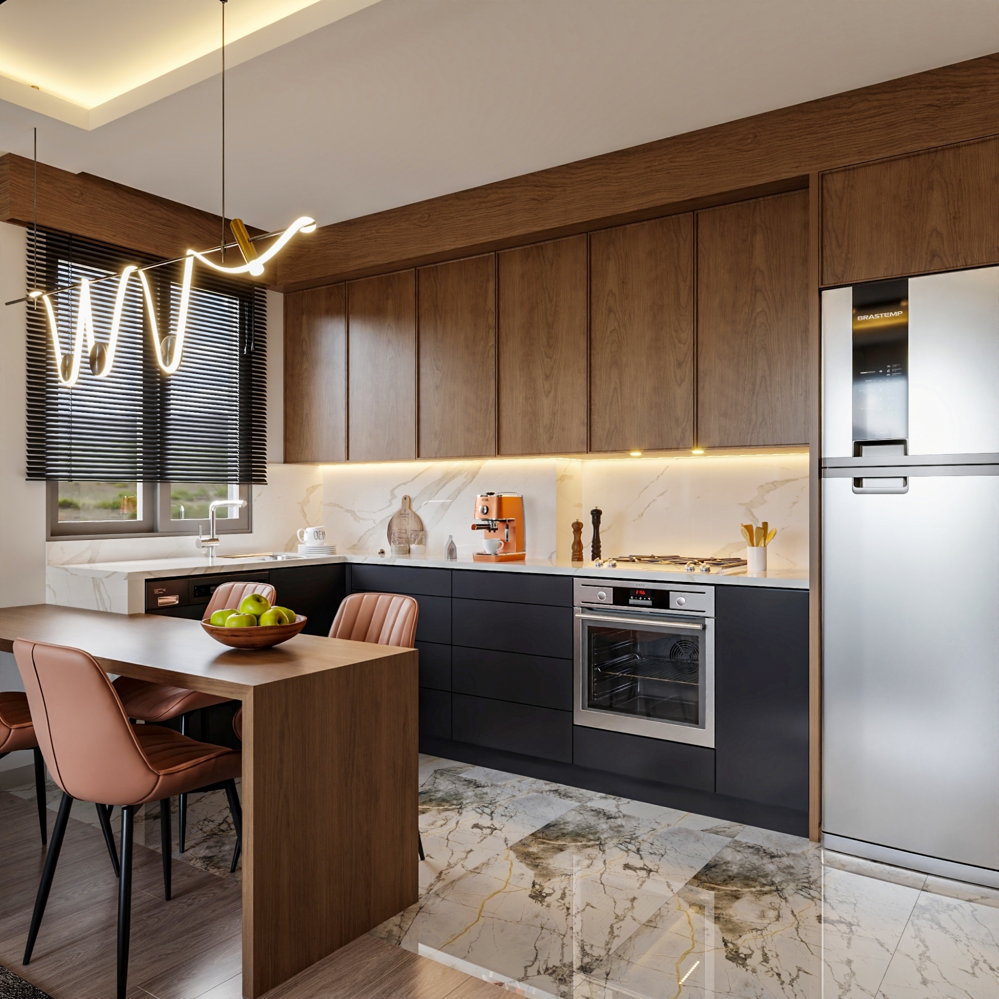 Luxuriöse 1+1 Wohnung mit Meerblick und Bergblick, Mersin-Çeşmeli
