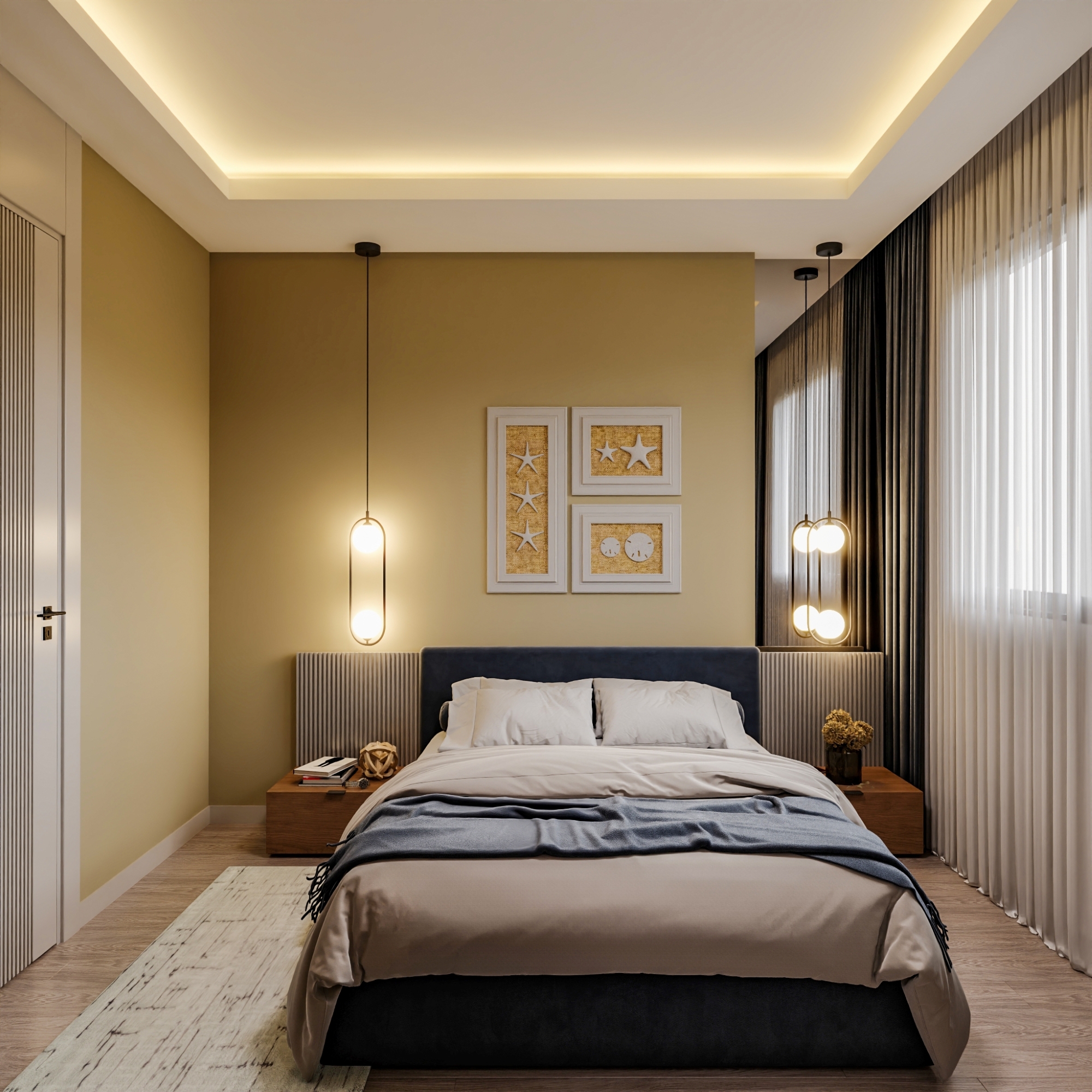 Luxuriöse 1+1 Wohnung mit Meerblick und Bergblick, Mersin-Çeşmeli