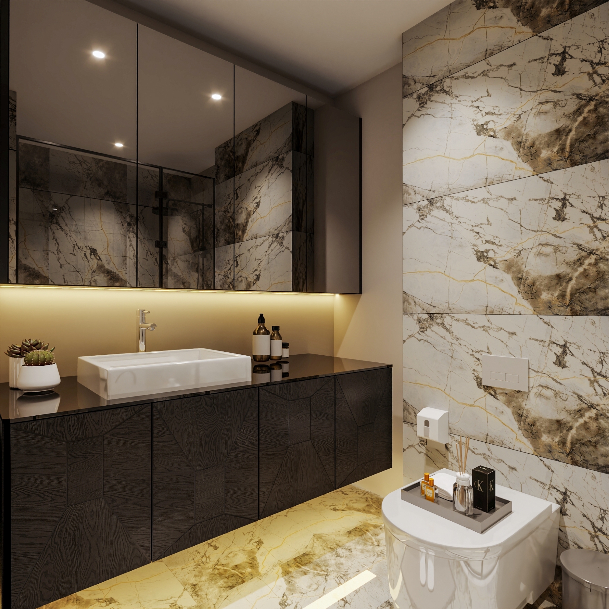 Luxuriöse 1+1 Wohnung mit Meerblick und Bergblick, Mersin-Çeşmeli