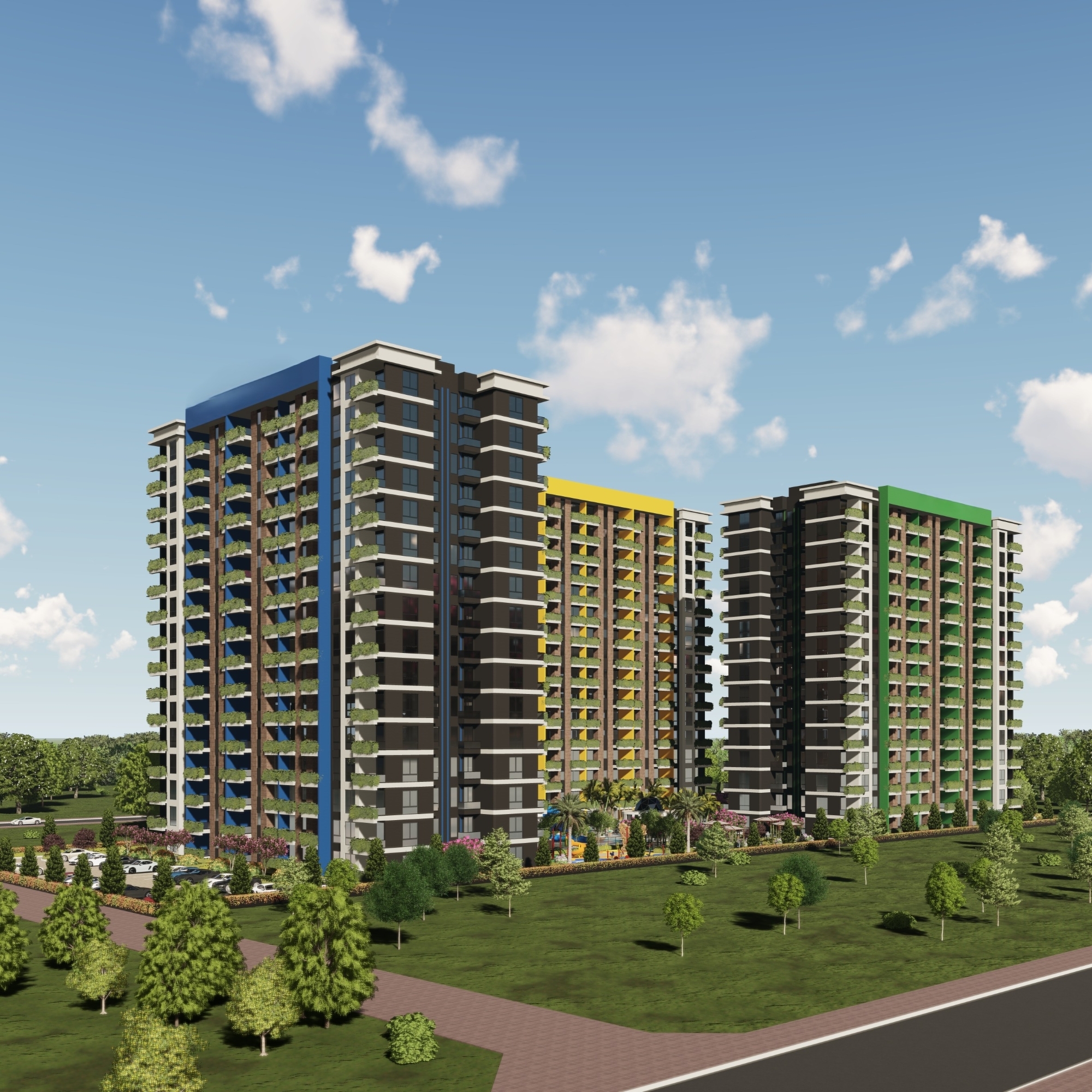 Luxuriöse 2+1 Wohnung mit Meerblick und Bergblick in Çeşmeli, Mersin