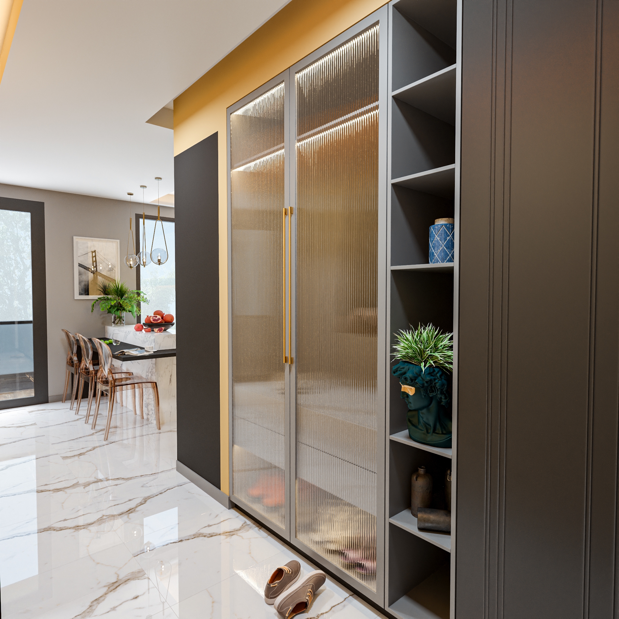Luxuriöse 2+1 Wohnung mit Meerblick und Bergblick in Çeşmeli, Mersin