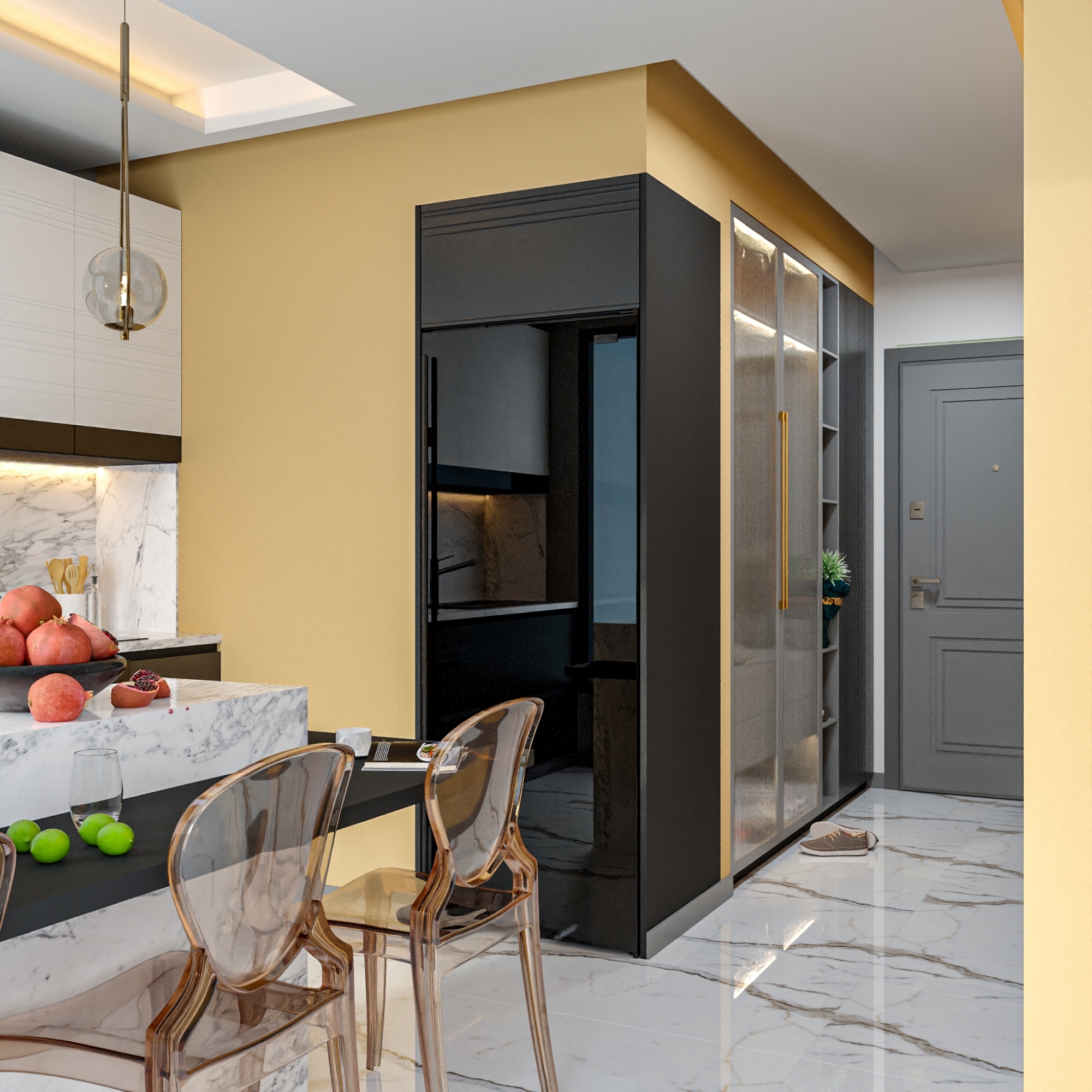 Luxuriöse 2+1 Wohnung mit Meerblick und Bergblick in Çeşmeli, Mersin
