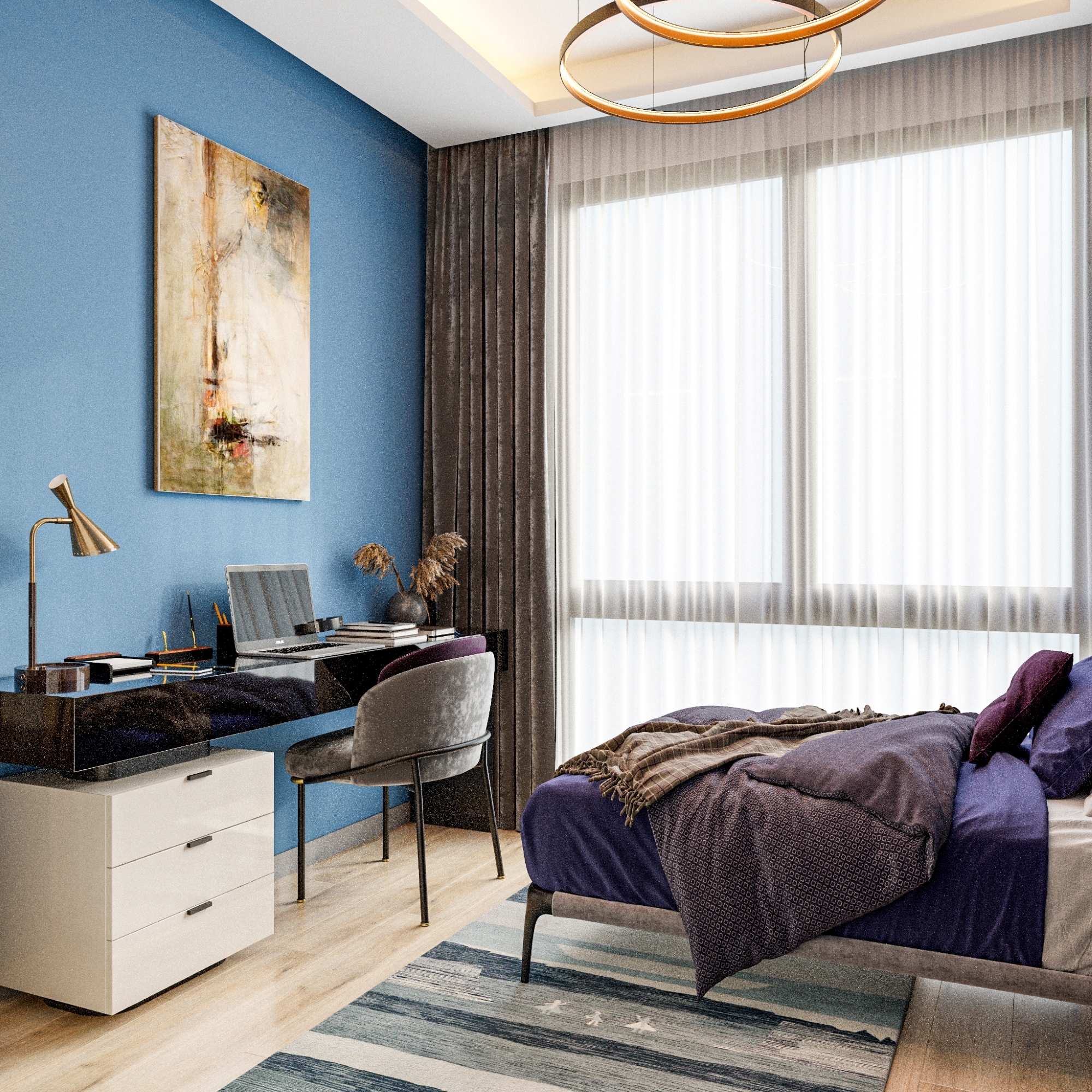 Luxuriöse 2+1 Wohnung mit Meerblick und Bergblick in Çeşmeli, Mersin