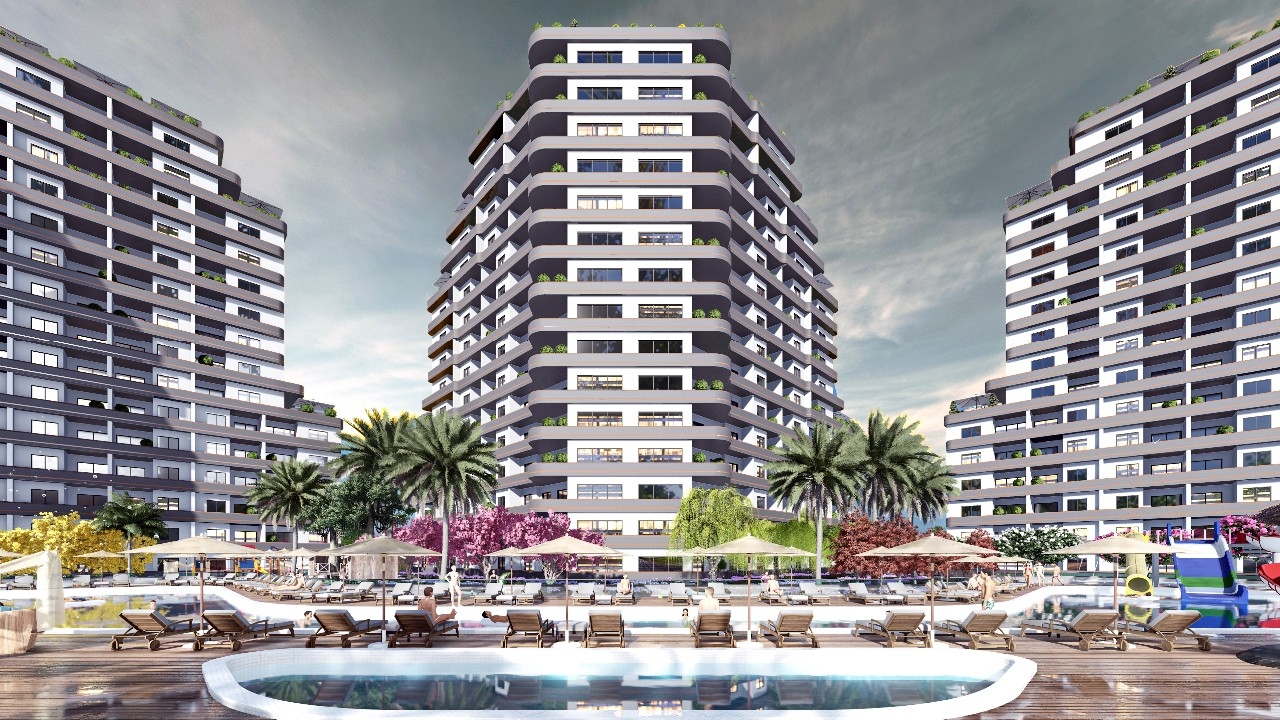 Luxuriöses 1+1 Apartment mit Bergblick, MERSIN - mezitli