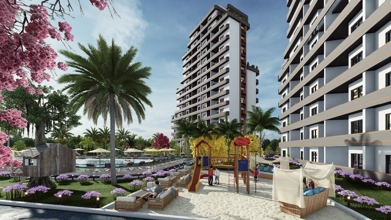 Luxuriöses 1+1 Apartment mit Bergblick, MERSIN - mezitli