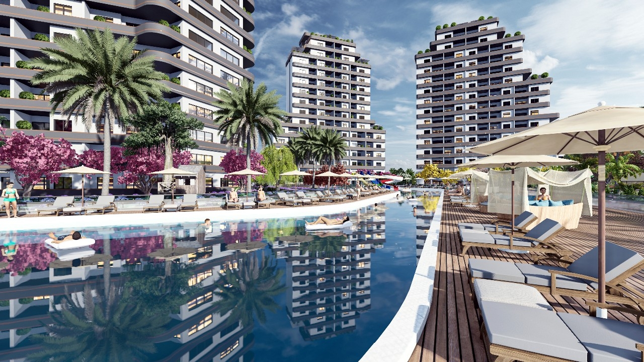 Luxuriöses 1+1 Apartment mit Bergblick, MERSIN - mezitli