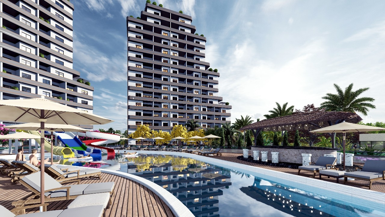 Luxuriöses 1+1 Apartment mit Bergblick, MERSIN - mezitli